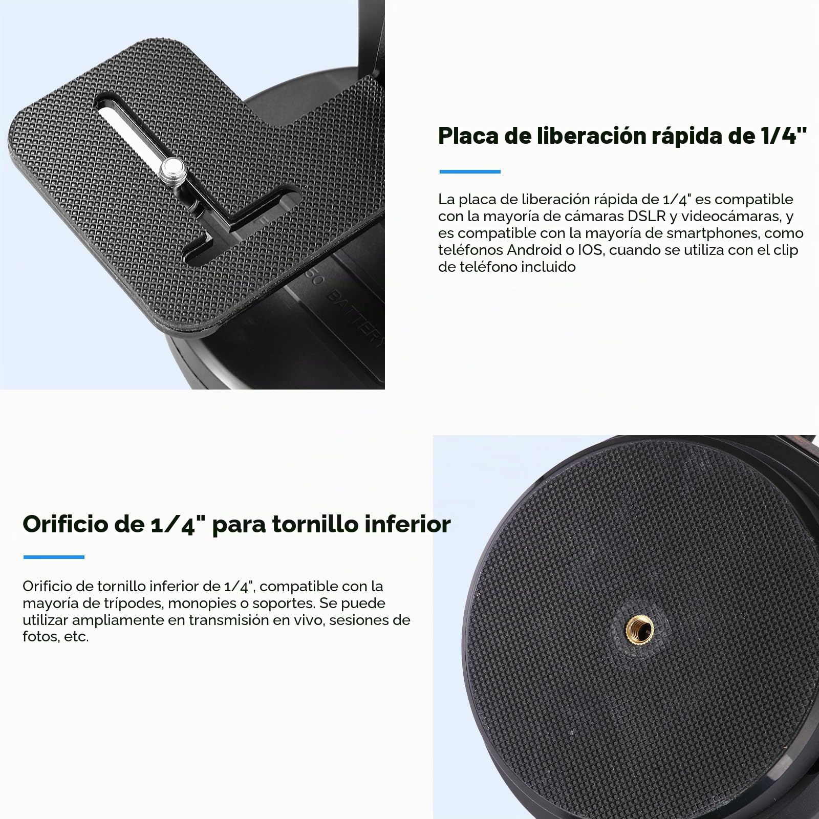 Soonpho M2 Cabeza motorizada para trípode de Pan Tilt eléctrico 360 Grados erigible Cabeza panorámica eléctrica remota con Abrazadera para teléfono Remoto AB Puntos para DSLR,trípode,teléfono