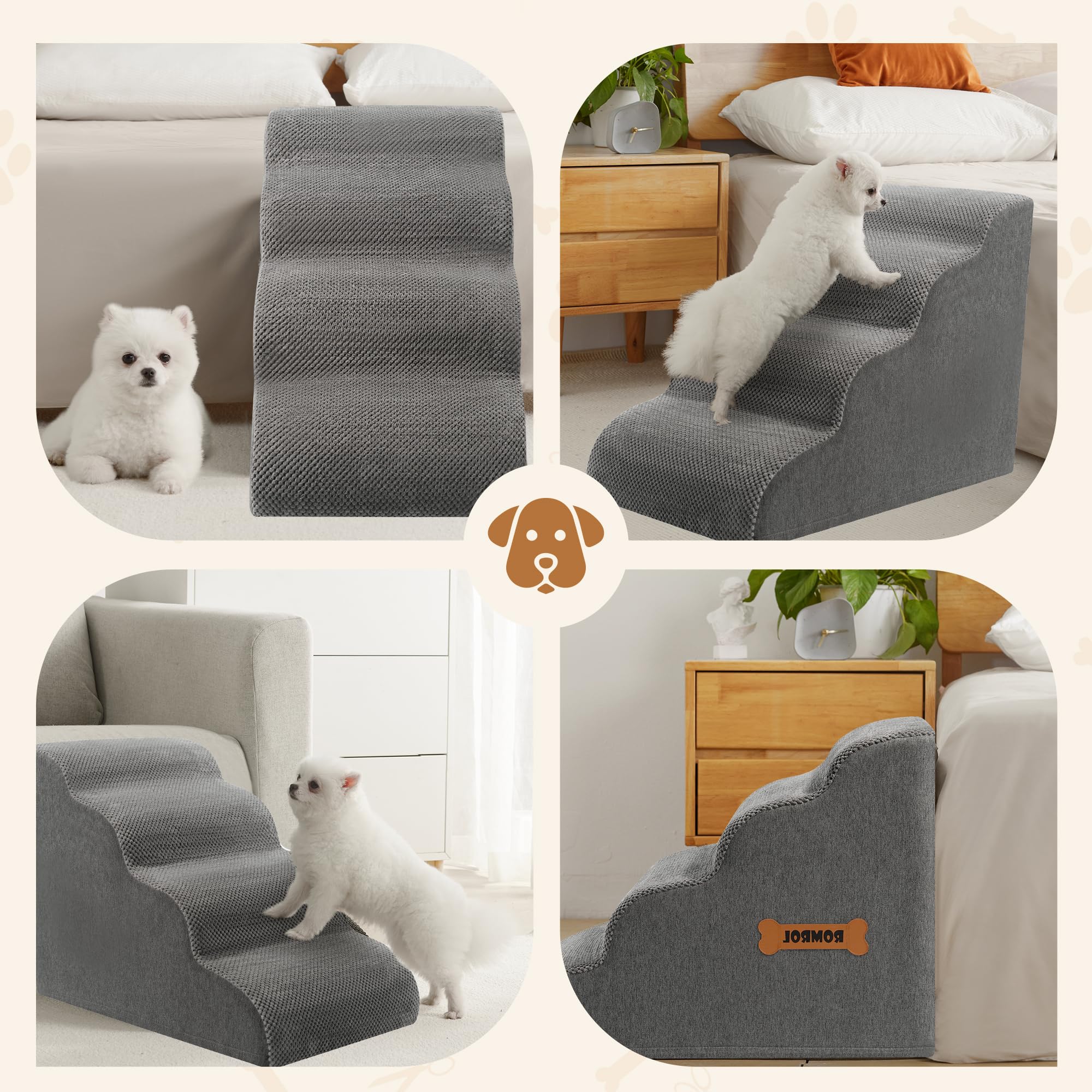 Amazon.co.jp: Romrol 犬用階段スロープ、ハイベッド、ソファ用、33D高