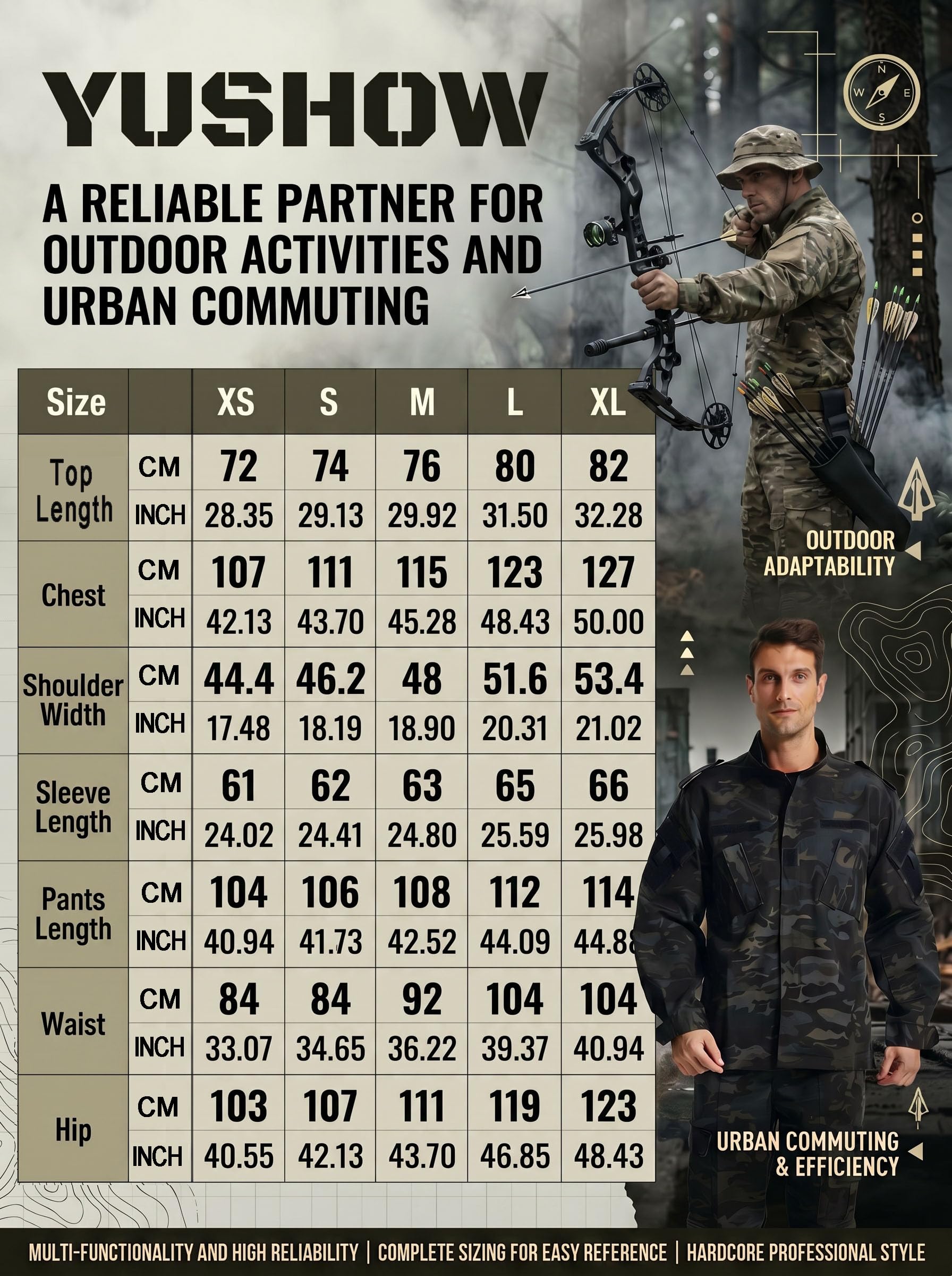 YUSHOW Militar Traje Hombre Airsoft Chaleco Manga Larga Pantalones Uniforme Caza Paintball BDU