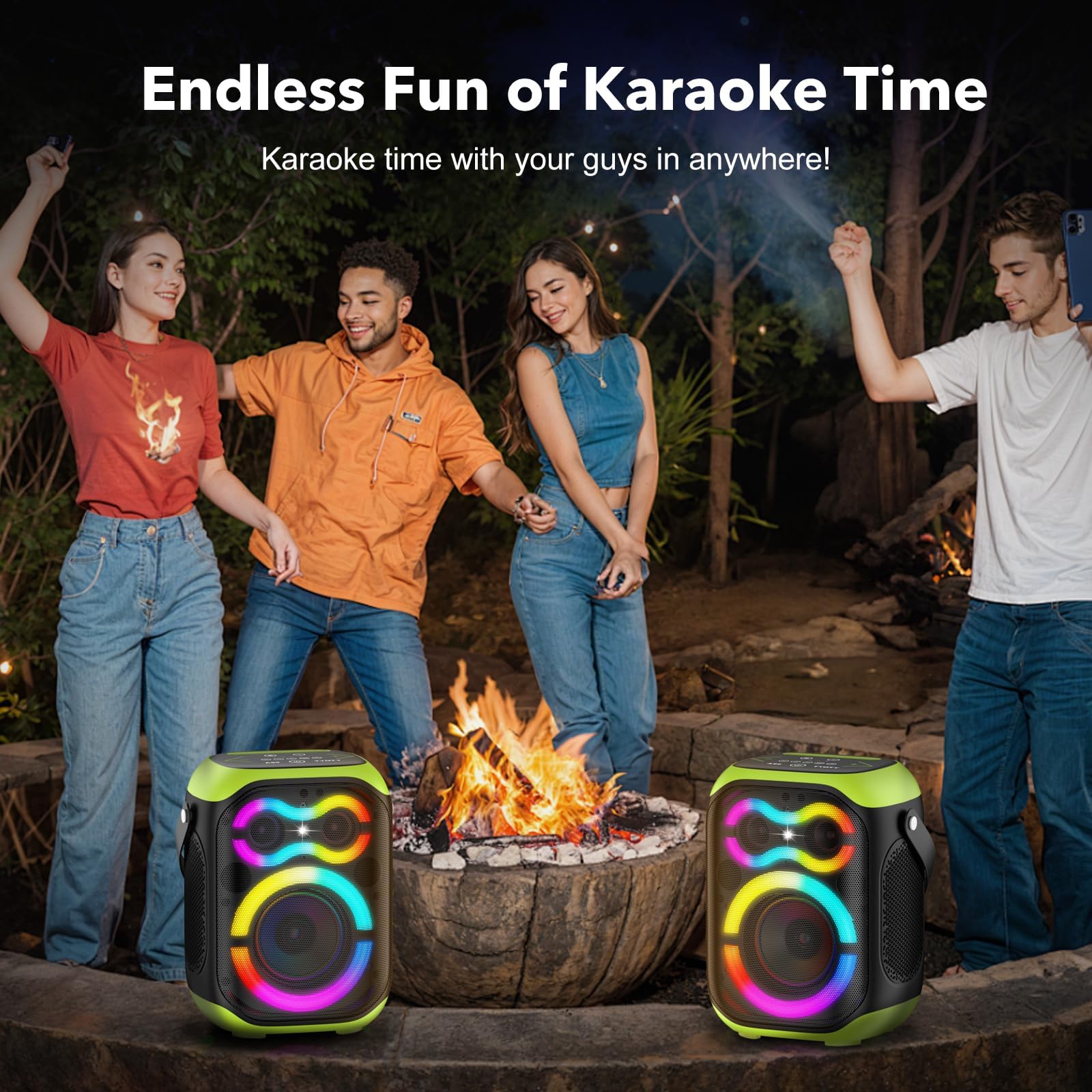 Altoparlanti portatili Bluetooth 80W grande potente wireless all'aperto forte stereo basso profondo Boombox TWS Home Party altoparlante con luci a LED del subwoofer