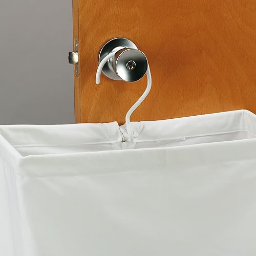 Miniatura 6 de Household Essentials 148 Cesta colgante de lona de algodón  Blanco 6 x 16 x 27 pulgadas largo x ancho x alto