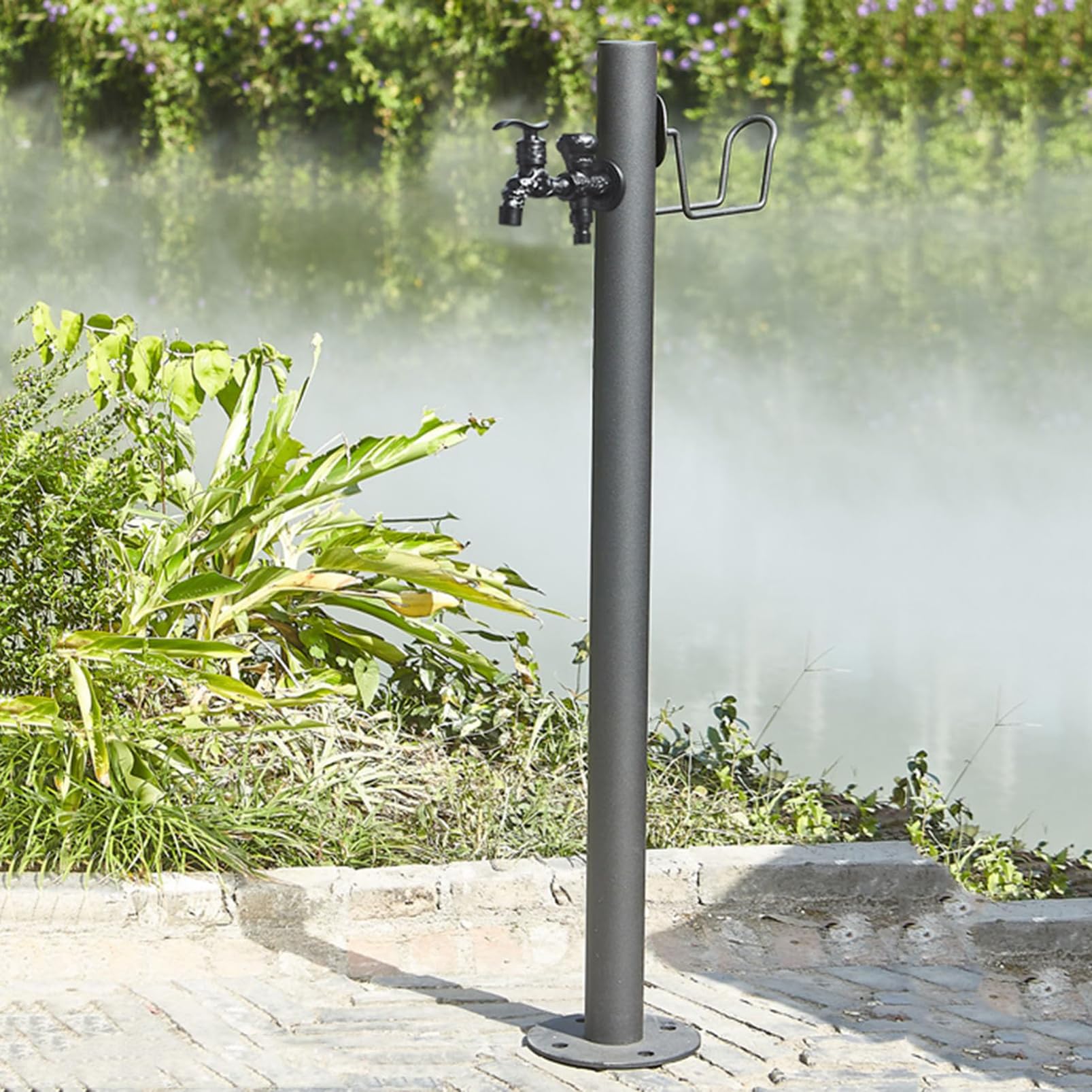 BHGFYXBS Stainless Steel Cylindrical Vertical Garden Water Column, Vertical Cylindrical Garden Water Column, Outdoor Yard Hydrant Frost Proof Water Feature Fountain,C