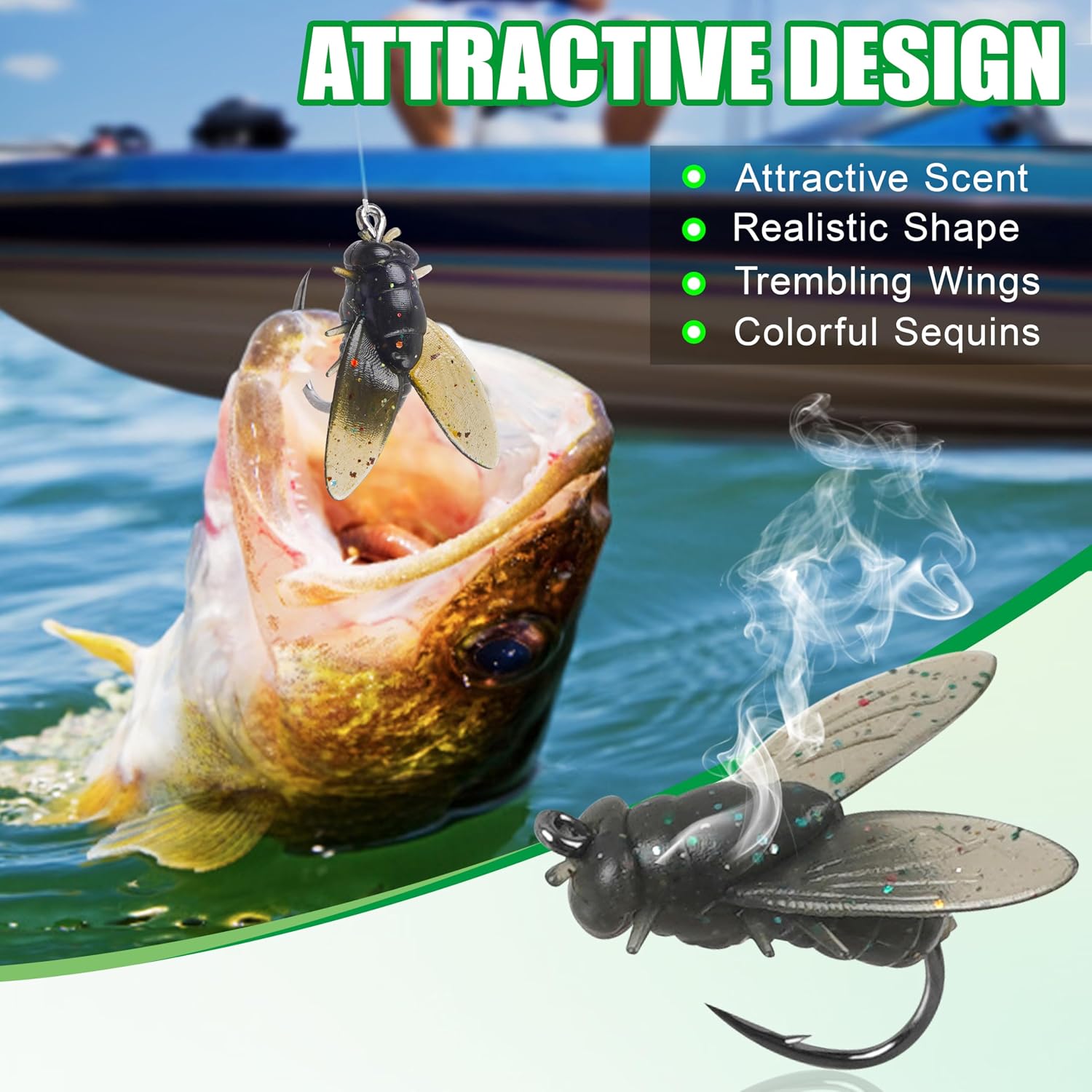 Bionic Fly Fishing Baits, Fly Fishing Flies Kit Trout Jigs Swimbaits Dry Flies Bionic Fishing Lures Fly Fishing Hook for Bass Panfish Trout