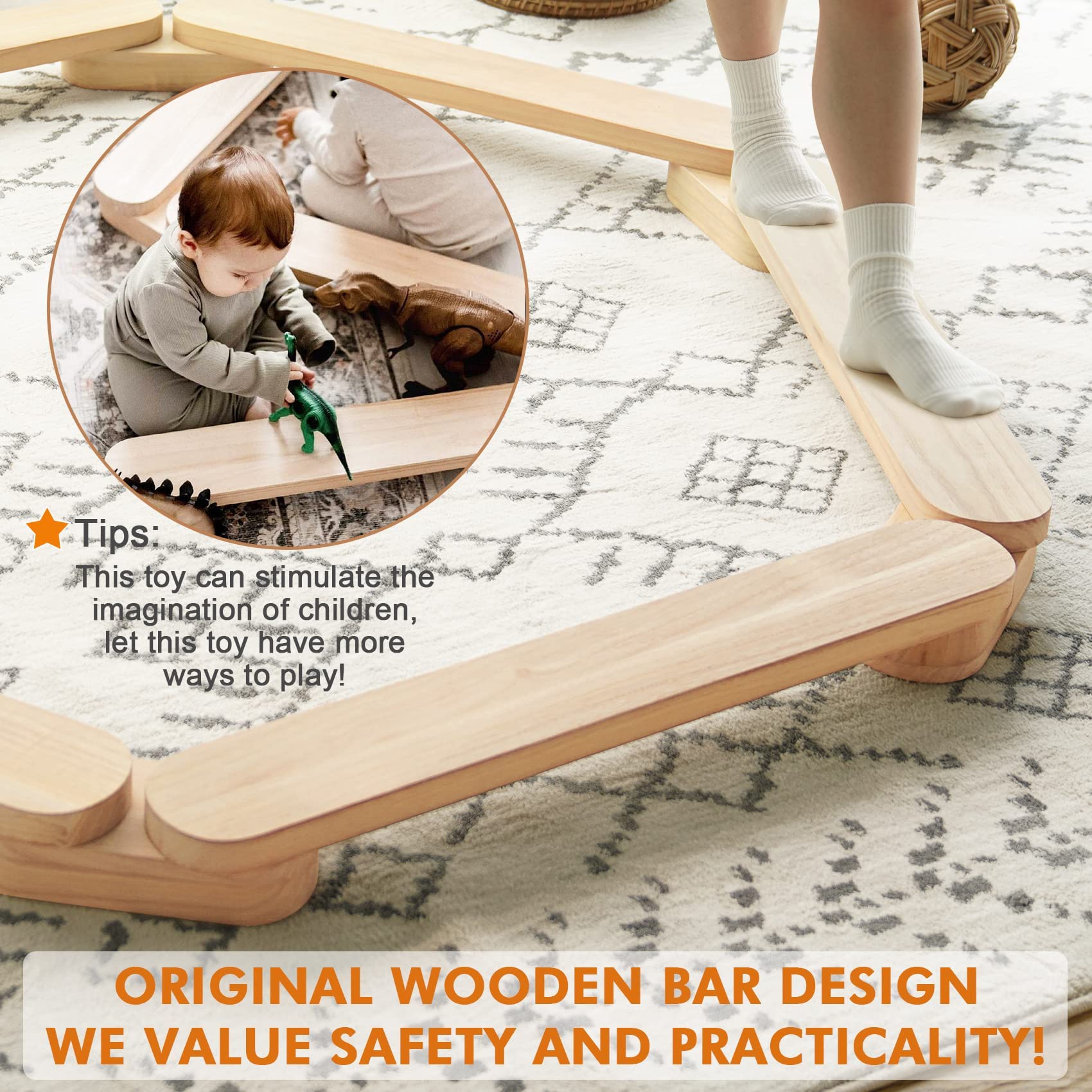 Balance Beam Stepping Stones Gymnastics Obstacle Course Balance Board