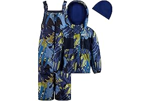 BOYS TODDLER 2-PIECE SNOW SUIT SET WITH BIB AND JACKET