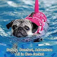 Vista 131 de Chaleco salvavidas de tiburón para perro, chaleco salvavidas ajustable para nadar con asa de rescate