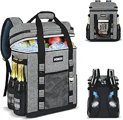 INSMEER Bolsa Térmica Grande 60 Latas À Prova de Vazamentos, Mantém Frio por 12h e Quente por 8h, Mochila Térmica com Múltiplos Bolsos, Ideal para Praia, Camping, Piquenique e Viagens