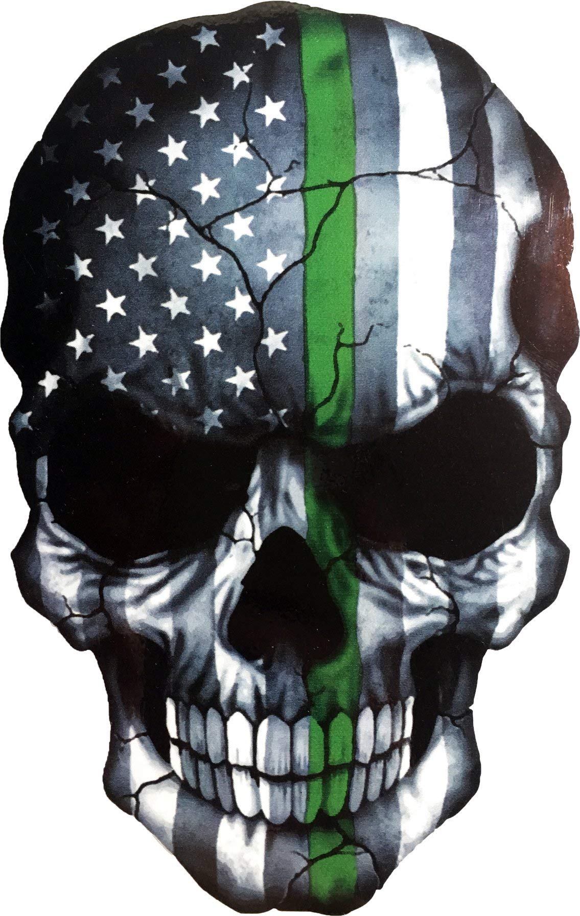 OTA Sticker Skull Skeleton Devil Ghost Monster Zombie Dead American Flag Subdued Thin Green LINE Military Park Ranger Border PATROLS Federal Agents Decal Laptop CAR Window Door Wall Motorcycle Helmet