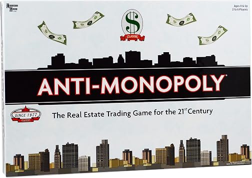 Anti-Monopoly Board Game, Play as a Capitalist or Monopolist, the Original Monopoly Game from University Games