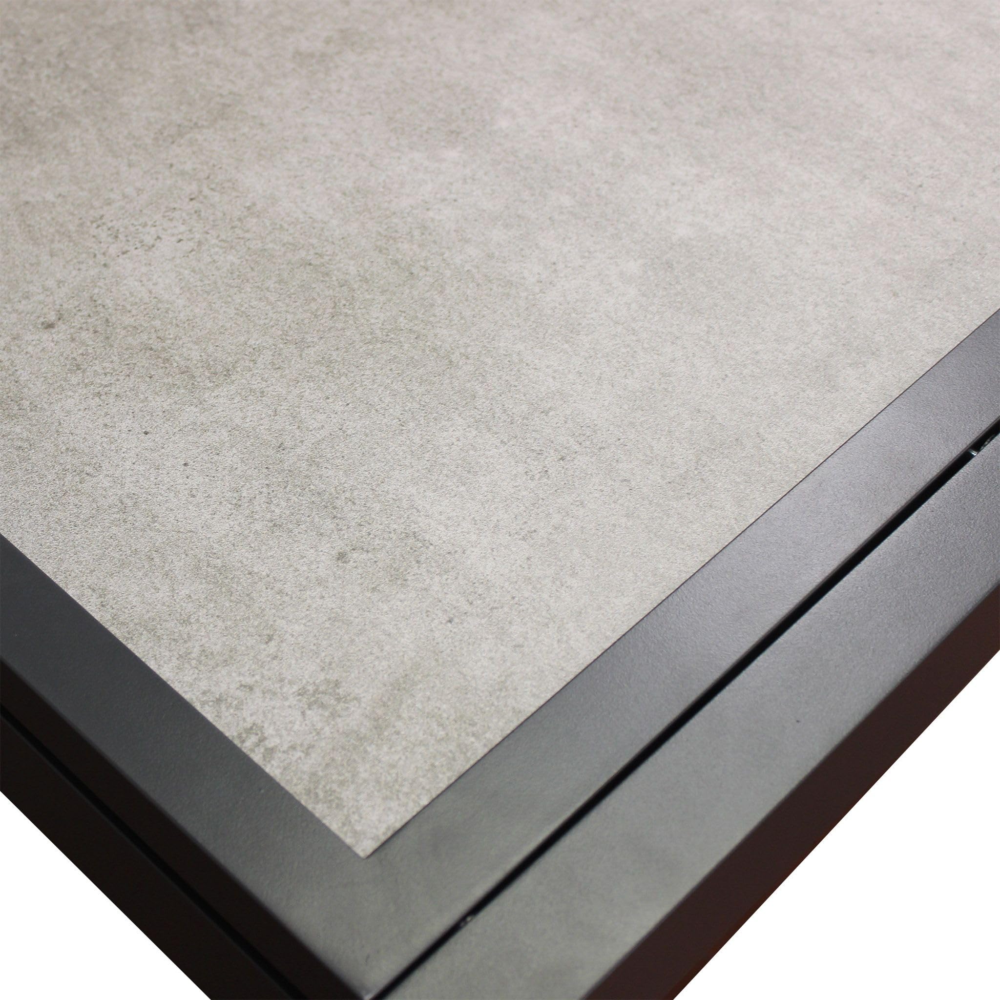 milani home - tavolo da giardino allungabile, alluminio, 10 posti, antracite, piano 120 x 240 cm