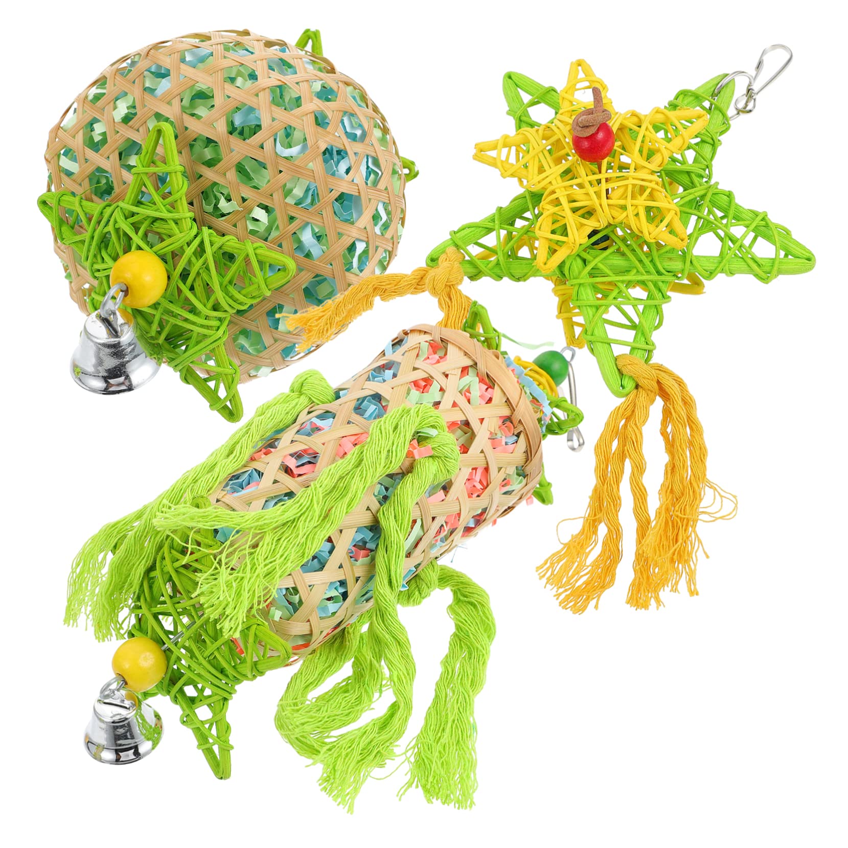 DECOMELODY 3Pcs Parrot Chew for Teeth Grinding for Budgies Cockatiels Lovebirds and Other Birds Promotes Care and Emotional Health with Easy Hanging