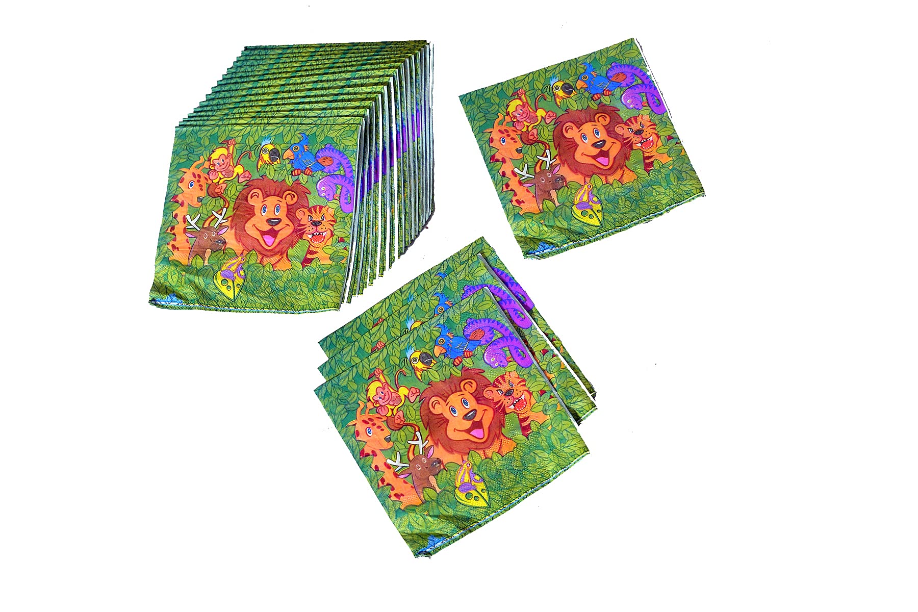 PartyMane Jungle Theme Tissue Paper/Jungle Napkin/Jungle Happy Birthday Theme Party Supplies 20pcs