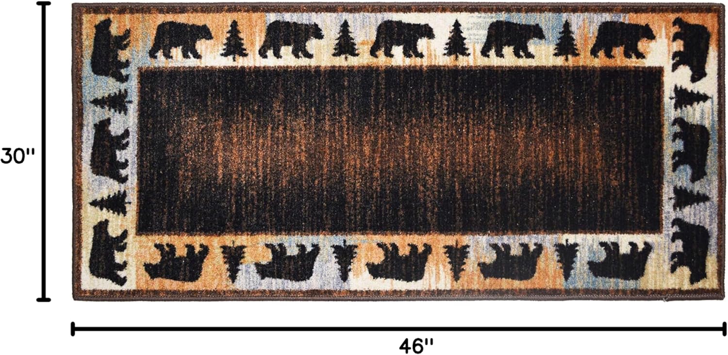 Cozy Cabin CC70563 30X46 Wandering Bear Accent Rug, 30"x46", Brown