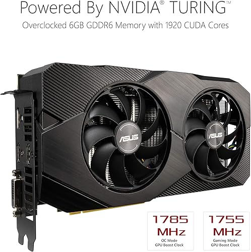 Miniatura 2 de ASUS GeForce RTX 2060 Overclocked 6G GDDR6 Doble ventilador EVO Edition VR Ready HDMI DisplayPort DVI tarjeta gráfica (DUAL-RTX2060-O6G-EVO)