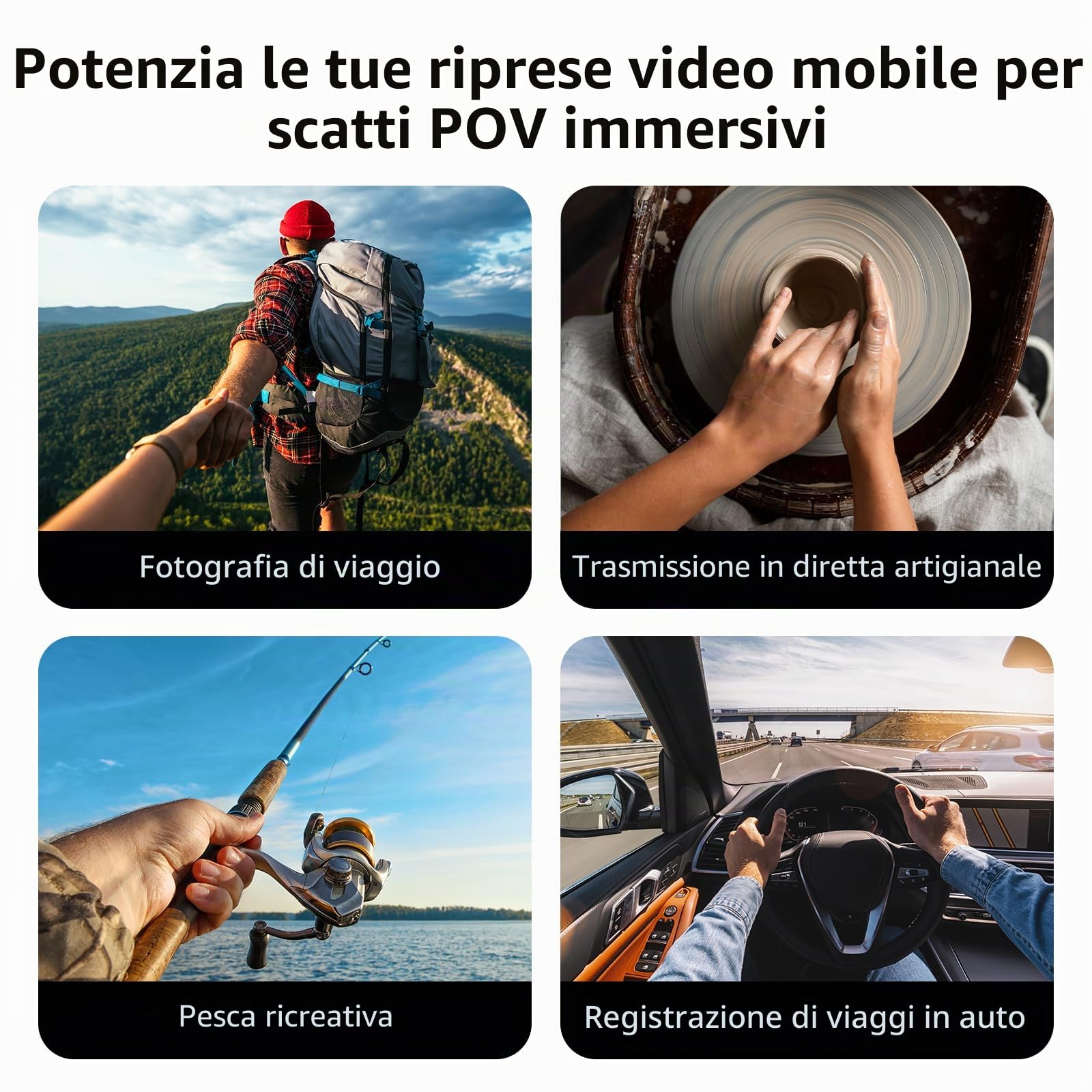 TELESIN° Supporto Magnetico per Telefono da Collo, POV/VLOG Collana Magnetica per Telefoni Cellulari per Magsafe Portacellulare da collo Accessori per telefoni cellulari per iPhone Android (Gray)