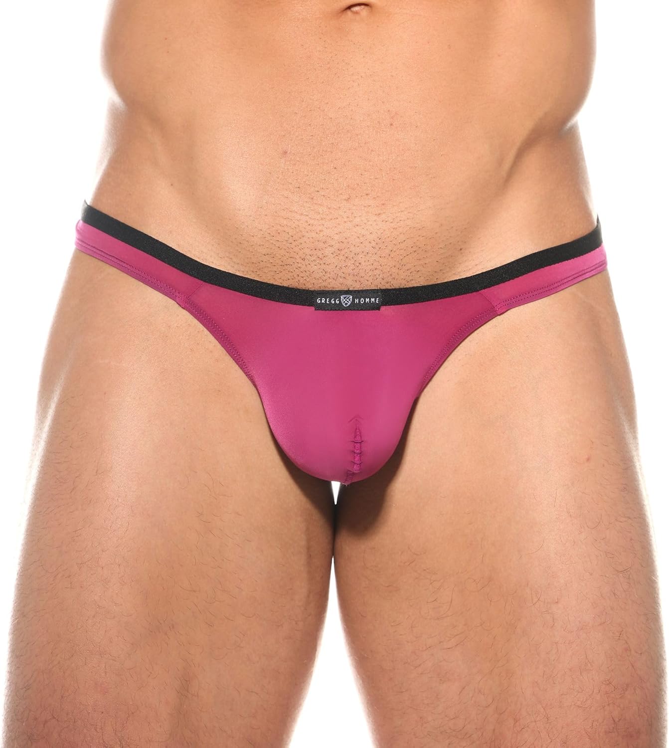 Gregg Homme Men's Voyeur Hyperstretch Microfiber Low Rise Thong, 100604, Magenta, S