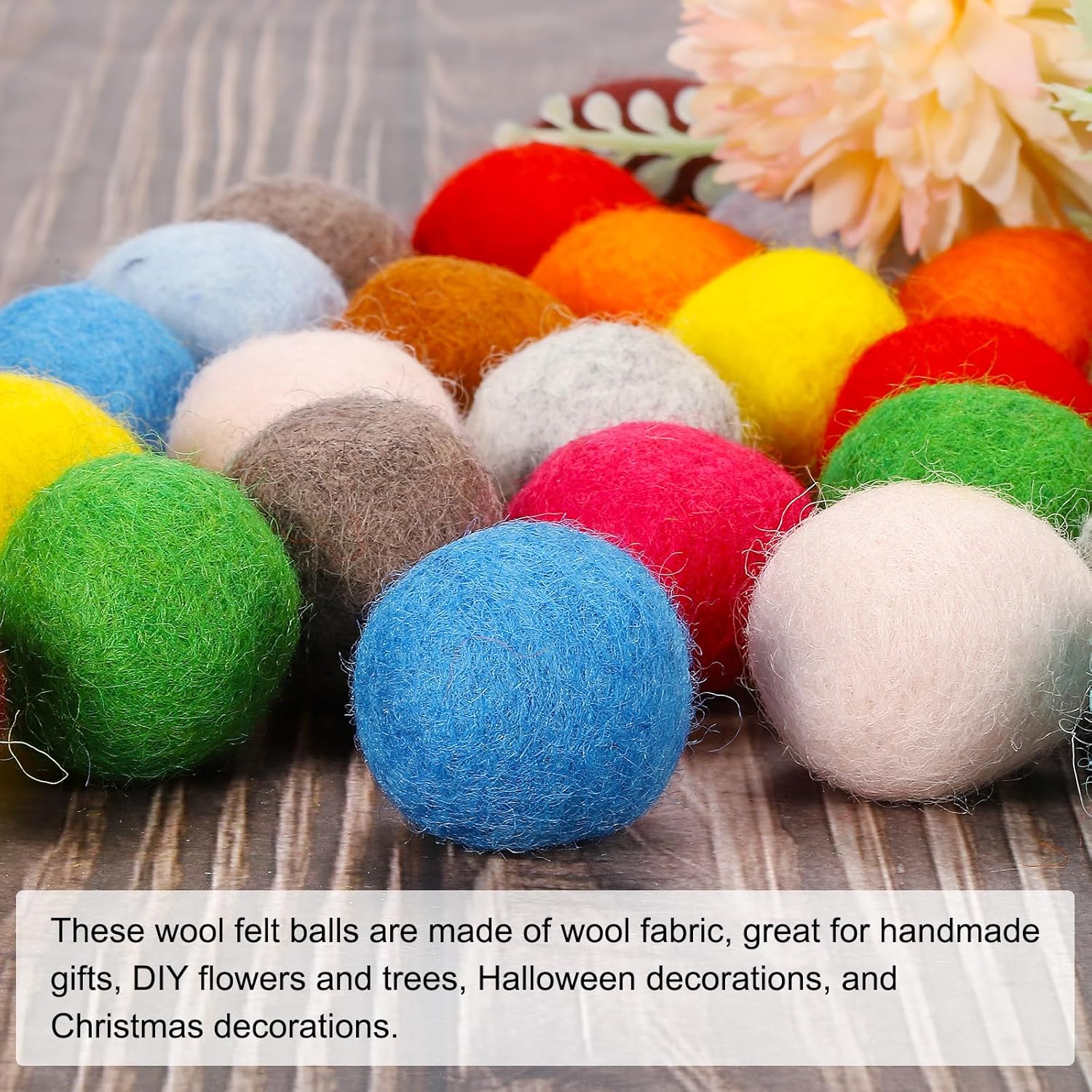 PATIKIL Wool Felt Balls Beads Wool Felting Pom 3.1cm 31mm White for Home Crafts Handcrafts Project DIY Pack of 10 - Image 5