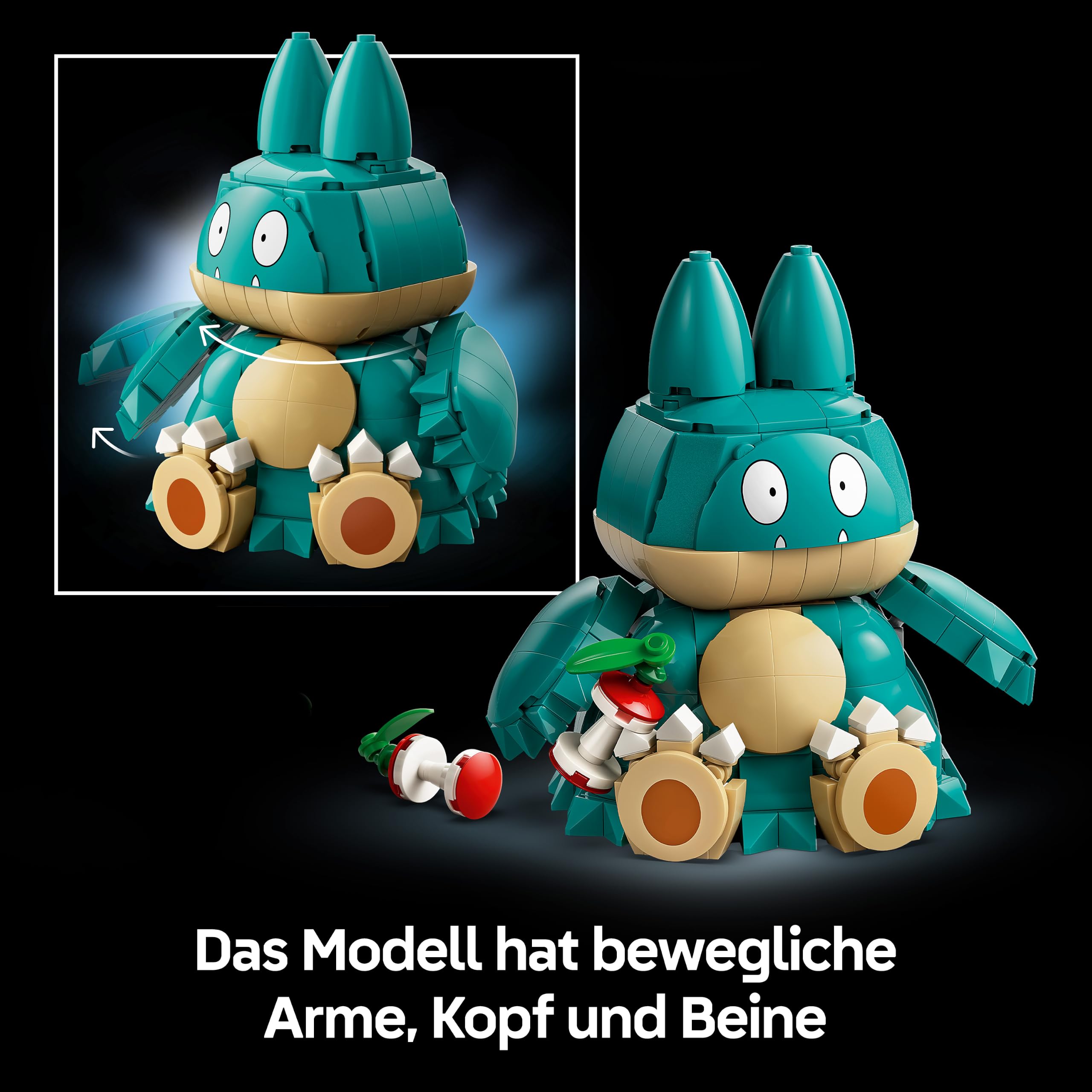 LEGO Pokémon Mampfaxo Figur - Modellbausatz für Erwachsene - Bauspielzeug aus dem Videospiel mit beweglichen Gliedmaßen & Kopf - DIY Zimmer Deko - Sammelbares Gaming Geschenk - 72150