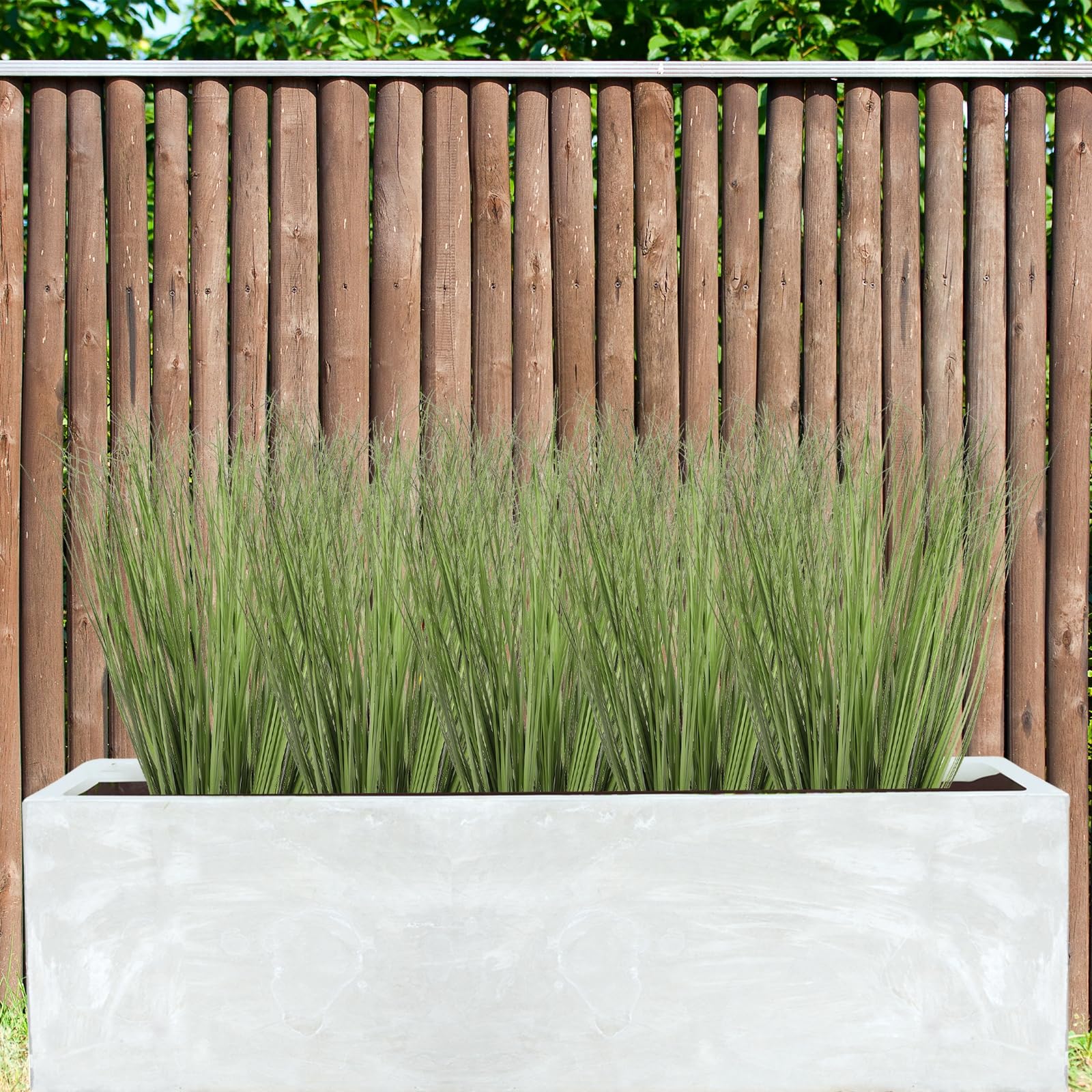 QUARKZMAN 24 Pcs Gazon Artificiel Plantes 20,5" Arbustes Faux Buissons Vert