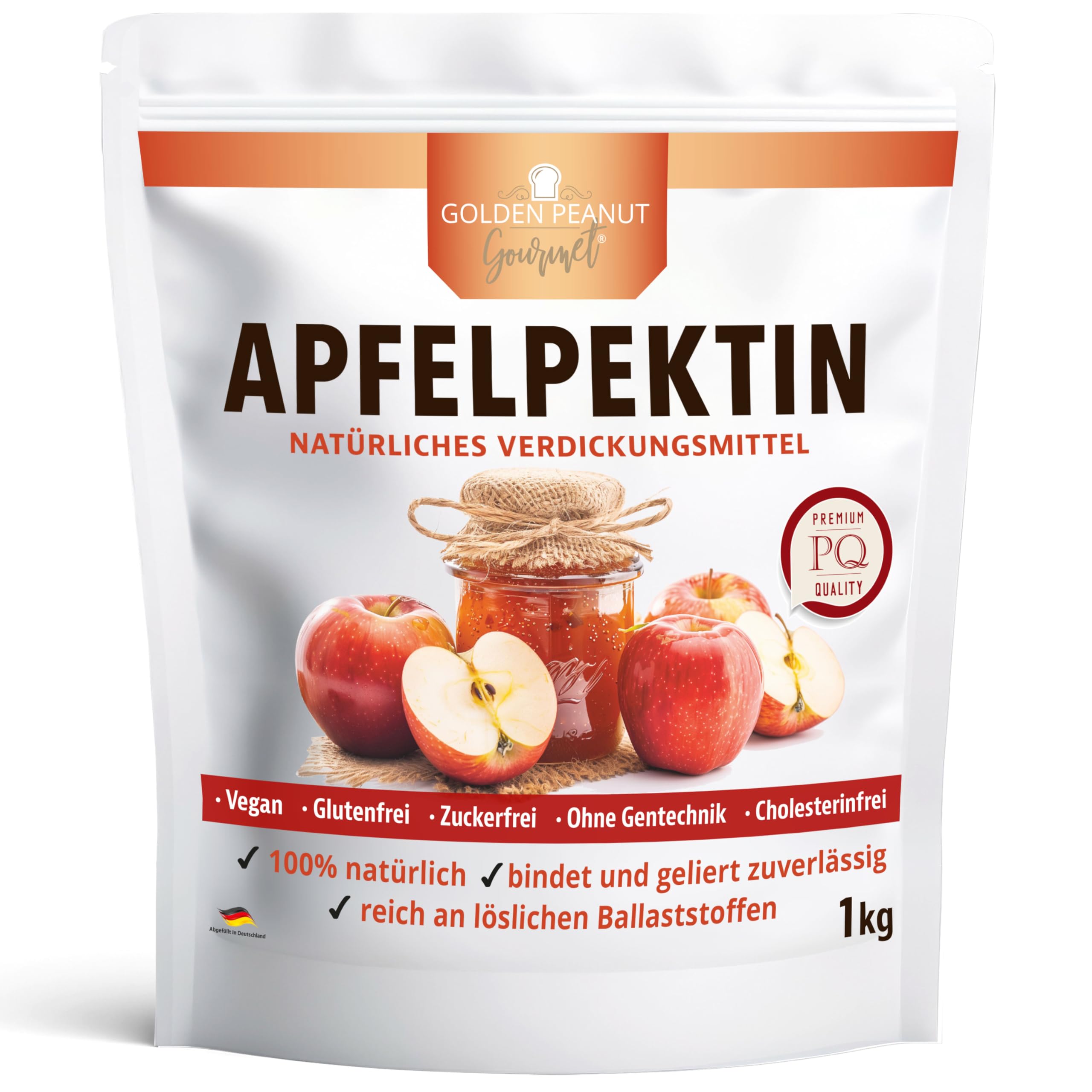 GOLDEN PEANUT Apfelpektin 1 kg - Apfel Pektin, natürliches Geliermittel zusatzfrei, glutenfrei, Gelee und Marmeladen