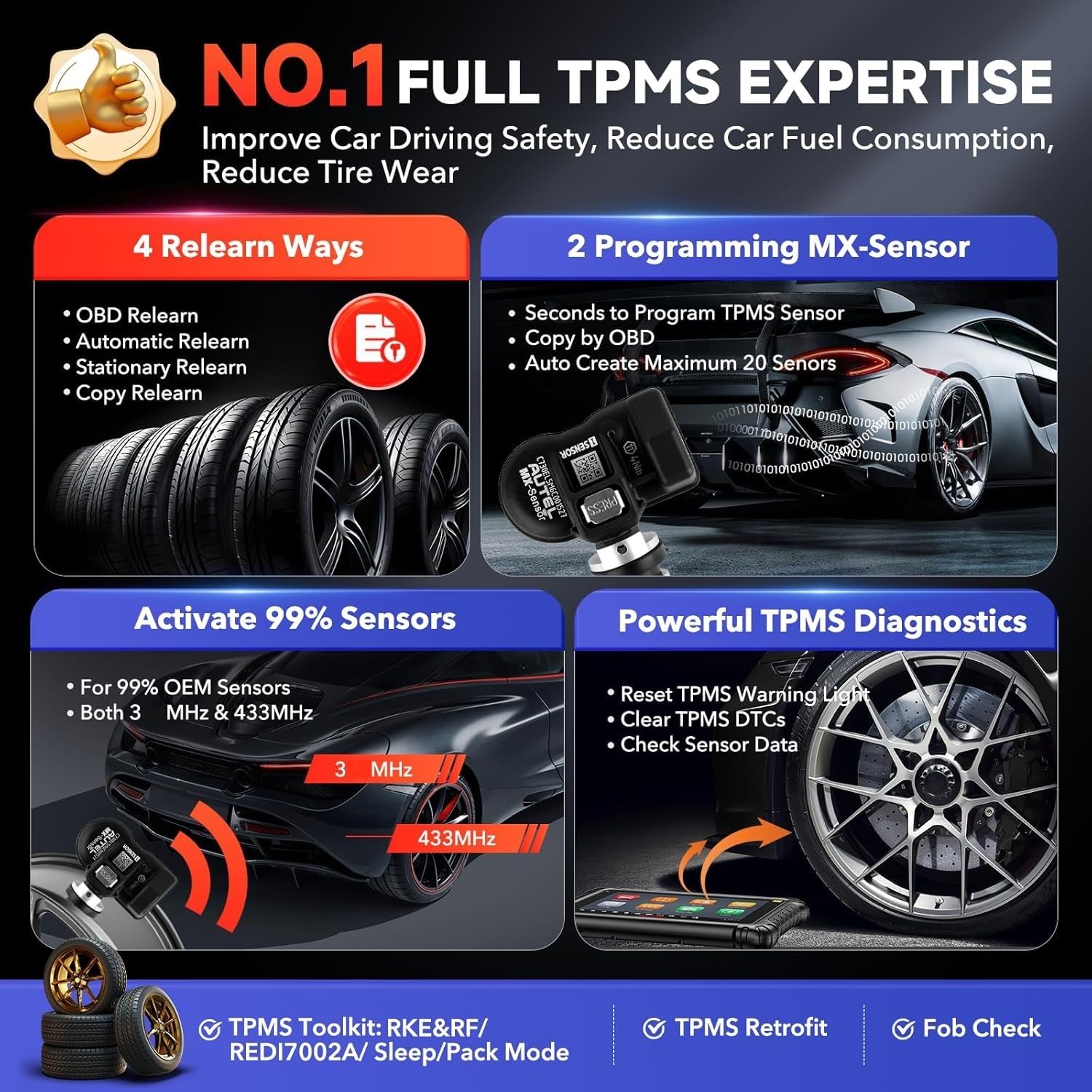 Autel MaxiSYS MS906 PRO-TS Diagnosegerät Auto, 2026 MS906 Pro TS Ver Verbesserter MS906MAX MS906PRO MP900TS MP900BT, Fortschrittliche TPMS, CAN FD&DoIP, Bidirektionales, 3K+ Aktive Tests, 36+ Dienste