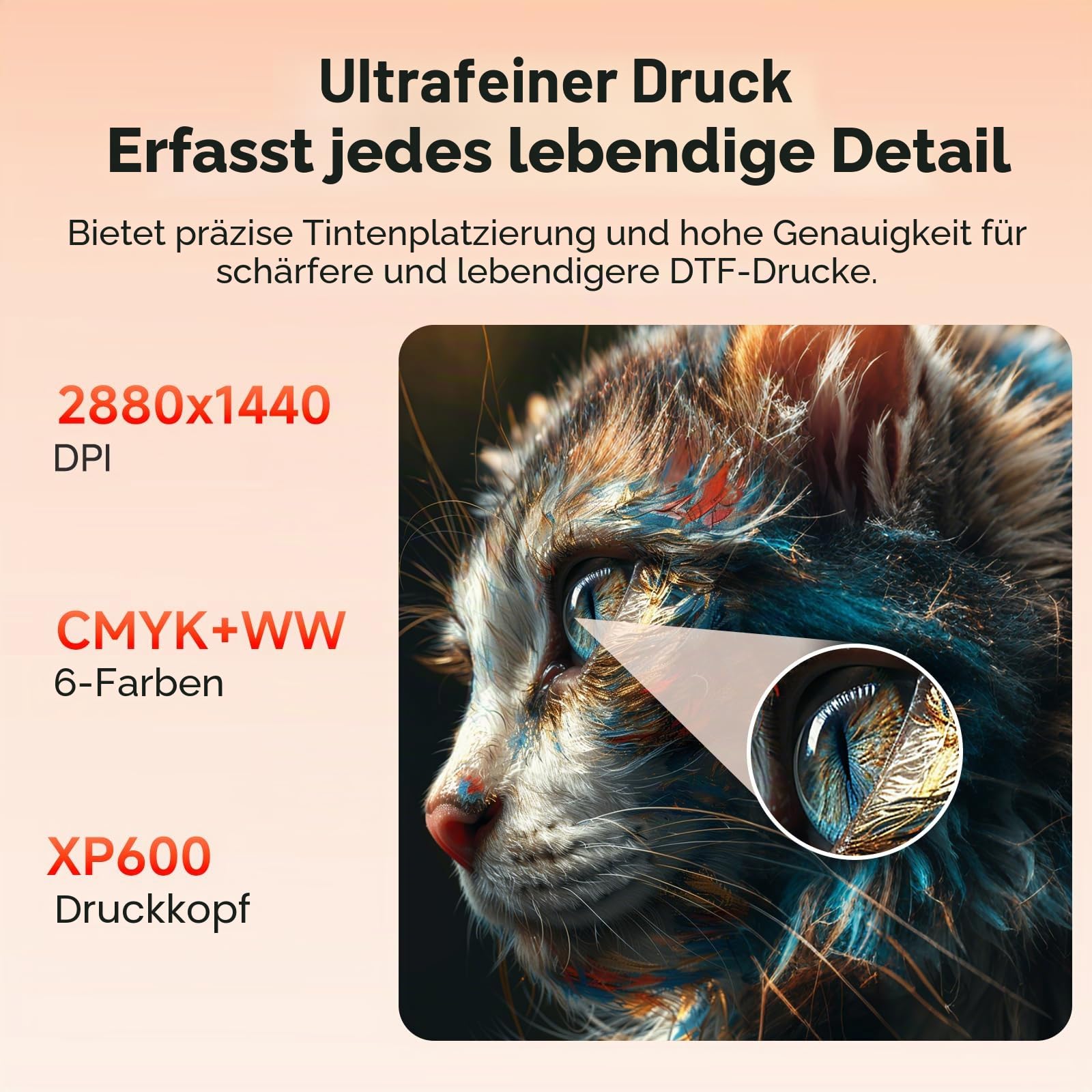 PLK DTF DRUCKER A3,DTF Printer a3,XP600-Drucker, doppelte Geschwindigkeit im Vergleich zu L1800/L805, 4,5-Zoll-Touchscreen, automatische Reinigung, duales Weißtintensystem