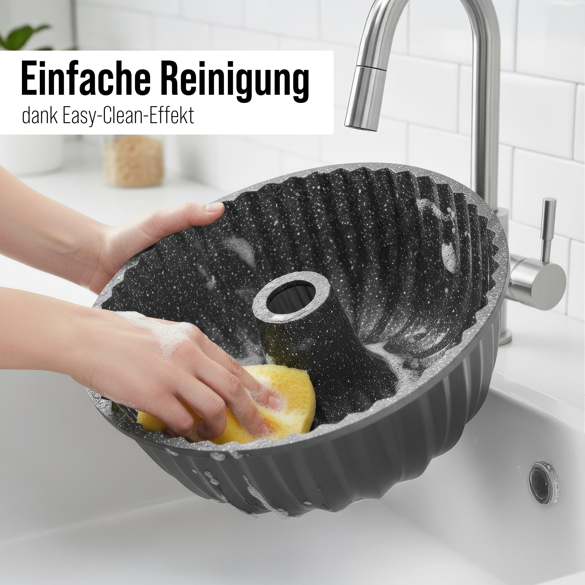 STONELINE® Gugelhupf Backform, 24,5 cm, Aluguss, Antihaftbeschichtung mit echten Steinpartikeln, Kuchenform