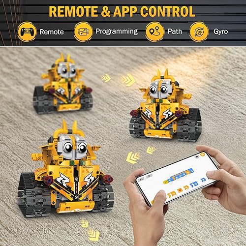 Miniatura 5 de Kit de construcción de robot STEM para niños de 8 a 16 años, 5 en 1 con aplicación y control remoto, 269 piezas de bloques de construcción de