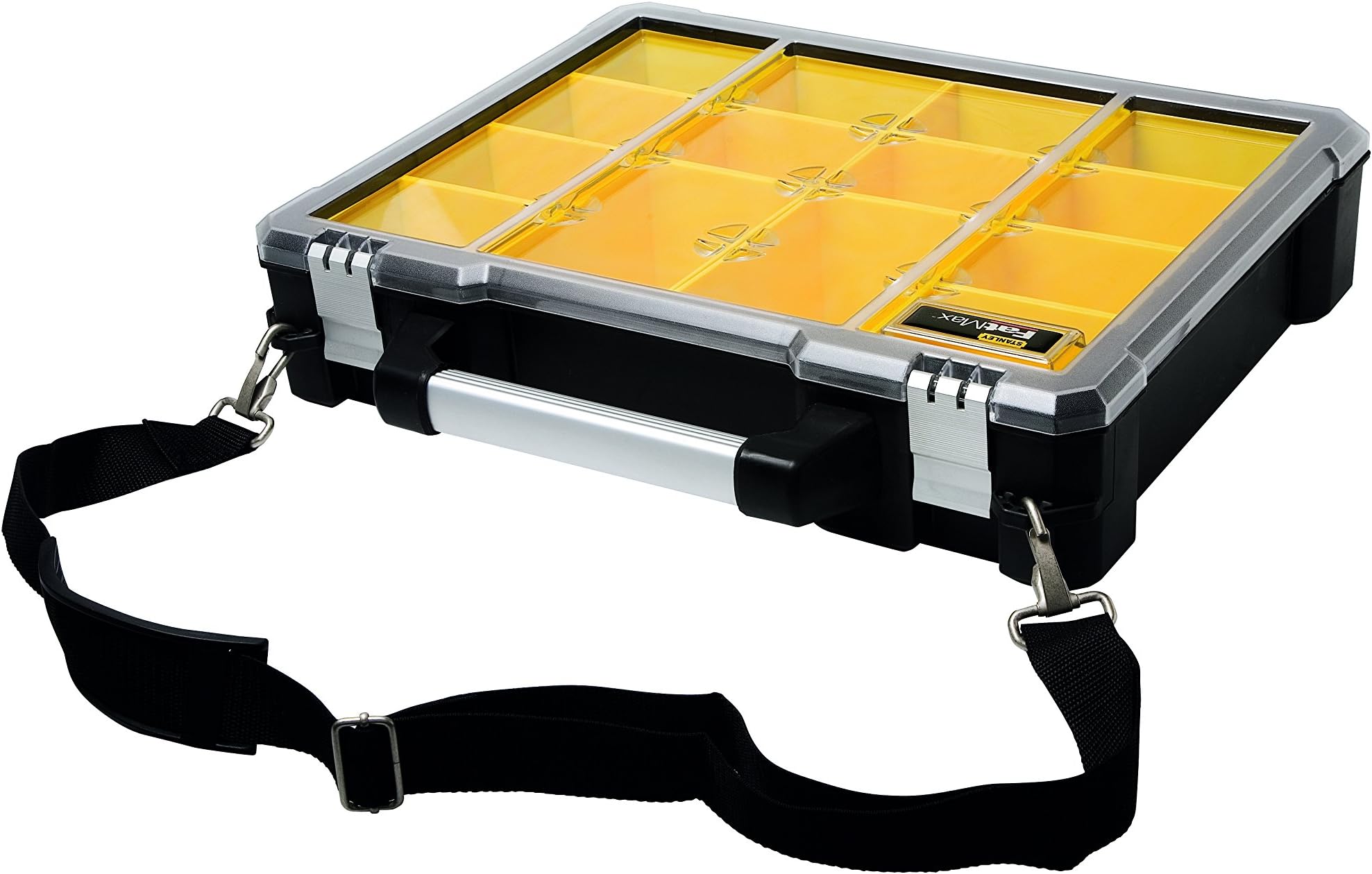 STANLEY FATMAX Pro Toolbox XL Storage Organiser with Heavy Duty Shoulder Straps, 14 Removable Compartments, 1-93-293
