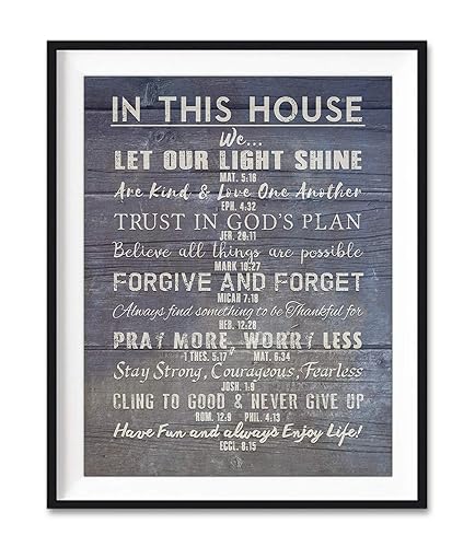 In This House Photo Print, Christian Bible Verse Family Rules Art, Scripture Inspirational Wall and Home Decor Poster, Unframed, Housewarming Gift,
