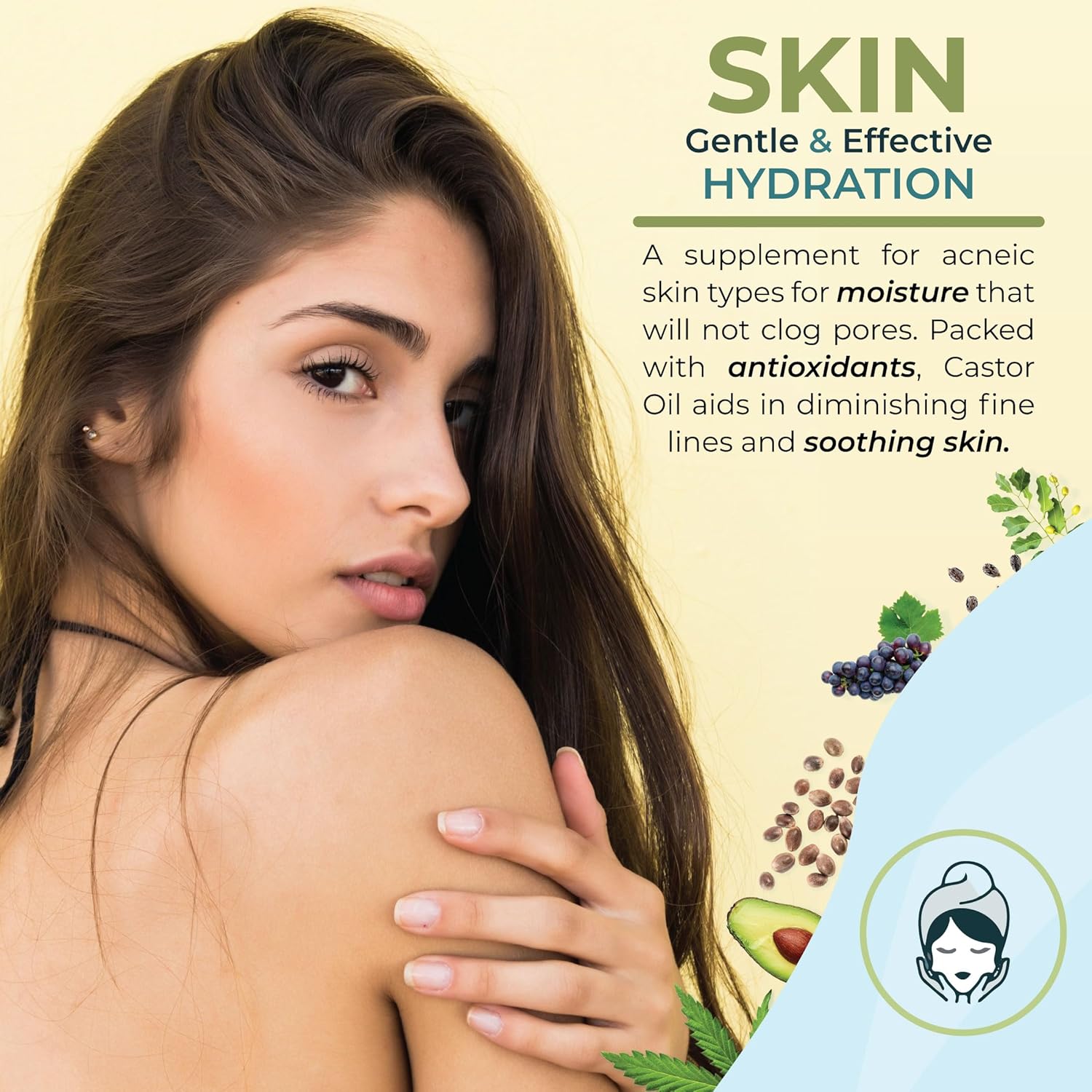 Zatural Castor Oil Naturally Grown 100% Pure Cold Pressed Castor Oil Hexane Free Hair Growth Eylash Serum and Eybrows or Body Wraps and Detox (1 Gallon)