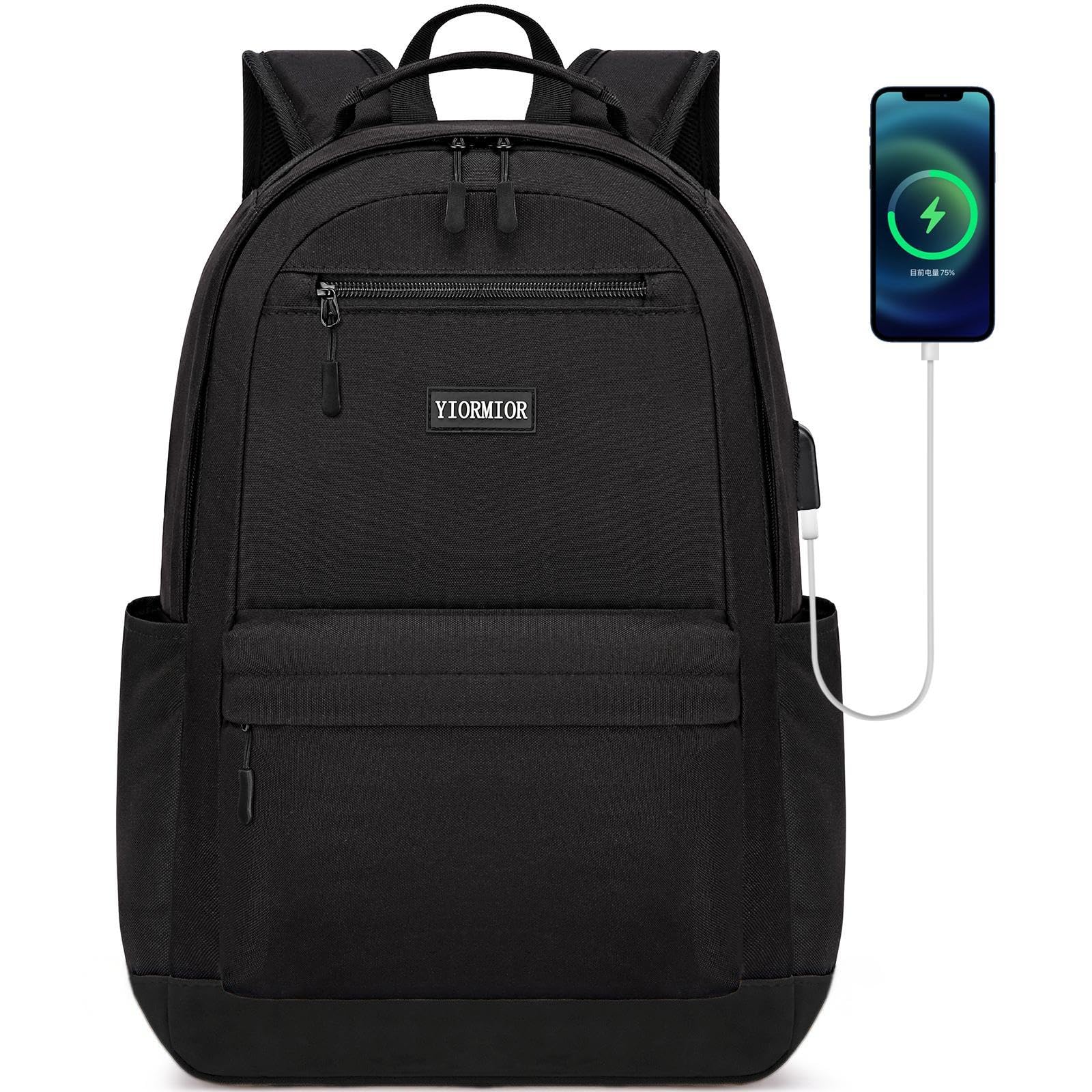 Zaino Uomo Donna, Zaino Scuola Superiore Media Università Zaino Porta Pc Uomo da 17.3 Pollici Con Porta Usb Impermeabile
