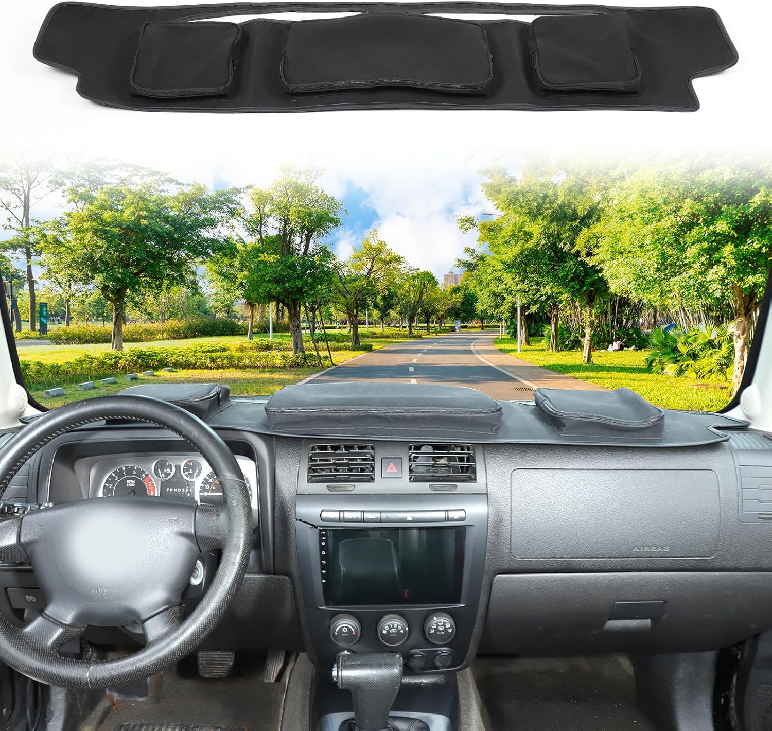 Dash Cover Mat Dashboard Organiser Compatible with Hummer H3 2005-2009,Car Dashboard Storage Bag Dashboard Cover Sun Shade Pad,Suede Car Anti-Slip Dash Board Pad