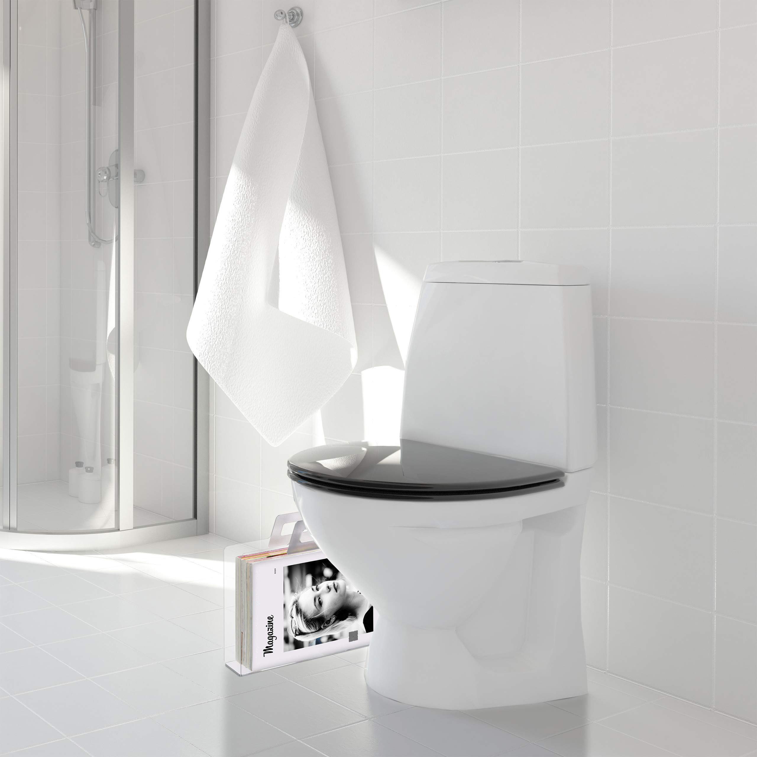 Relaxdays Portariviste, 2 Impugnature, Aspetto Trasparente, per Giornali & Riviste, Acrilico, HLP: 29x33x10 cm, Argento
