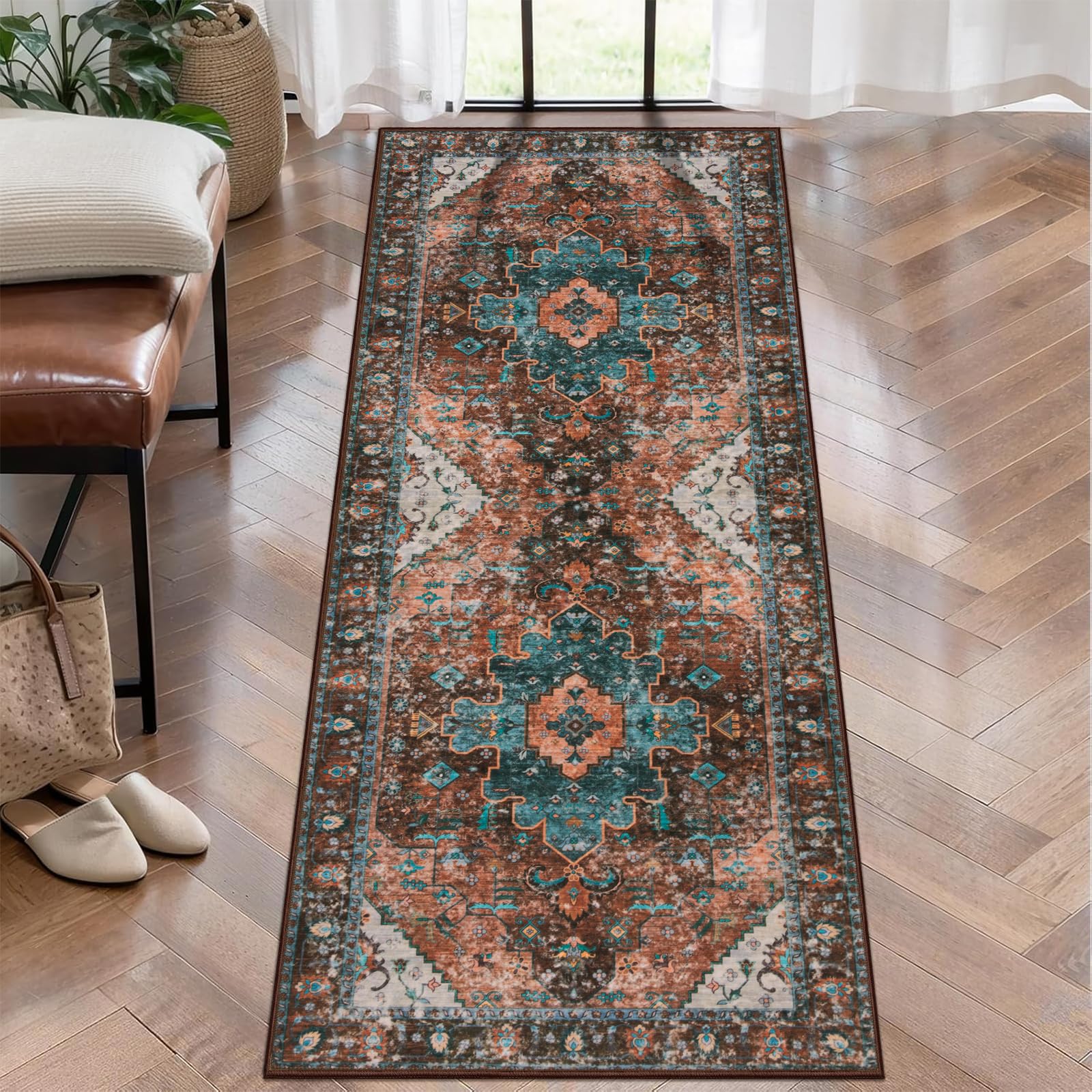 Ciicool Washable Runner Rug Non Slip, 2x5 Rug Non Shedding Pet Friendly Indoor Floor Carpet Hallway for Bathroom Kitchen Living Room Bedside