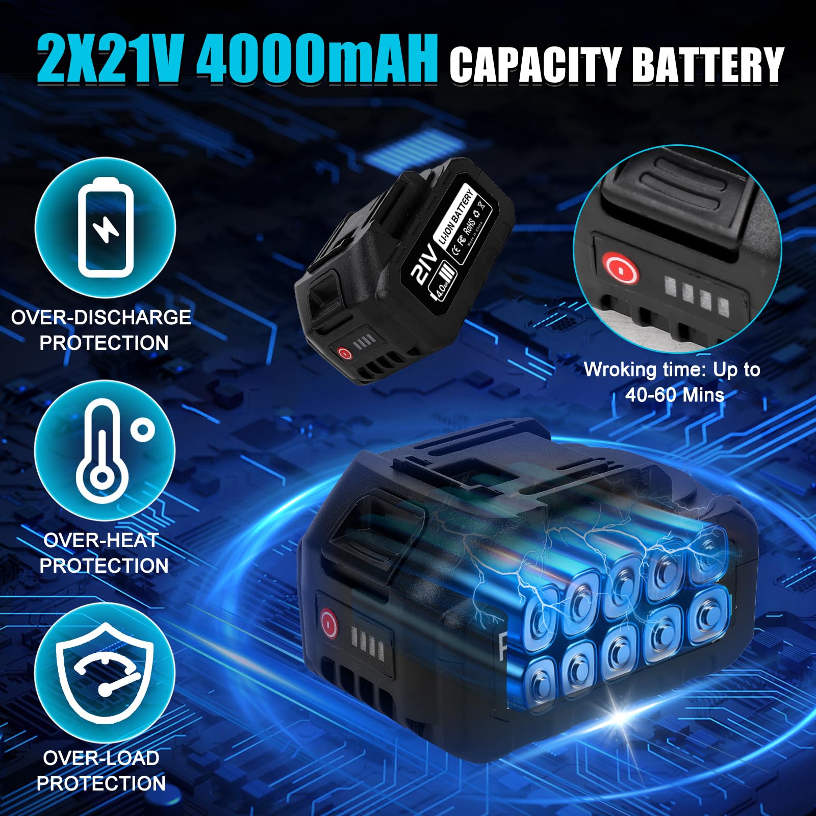 6 Zoll Mini Tronçonneuse Taille haie Télescopique avec Perche 21V 4000mAh | 5 en 1 Élagueur sur Perche Élagueuse à batterie Tronconneuse Electrique à Perche Télescopique sans fil