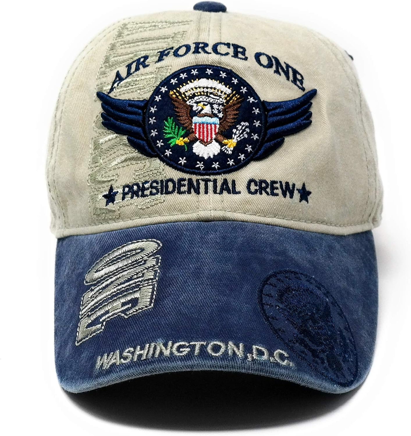 Air Force One Presidential Crew Hat Washington DC Baseball Cap Khaki Denim