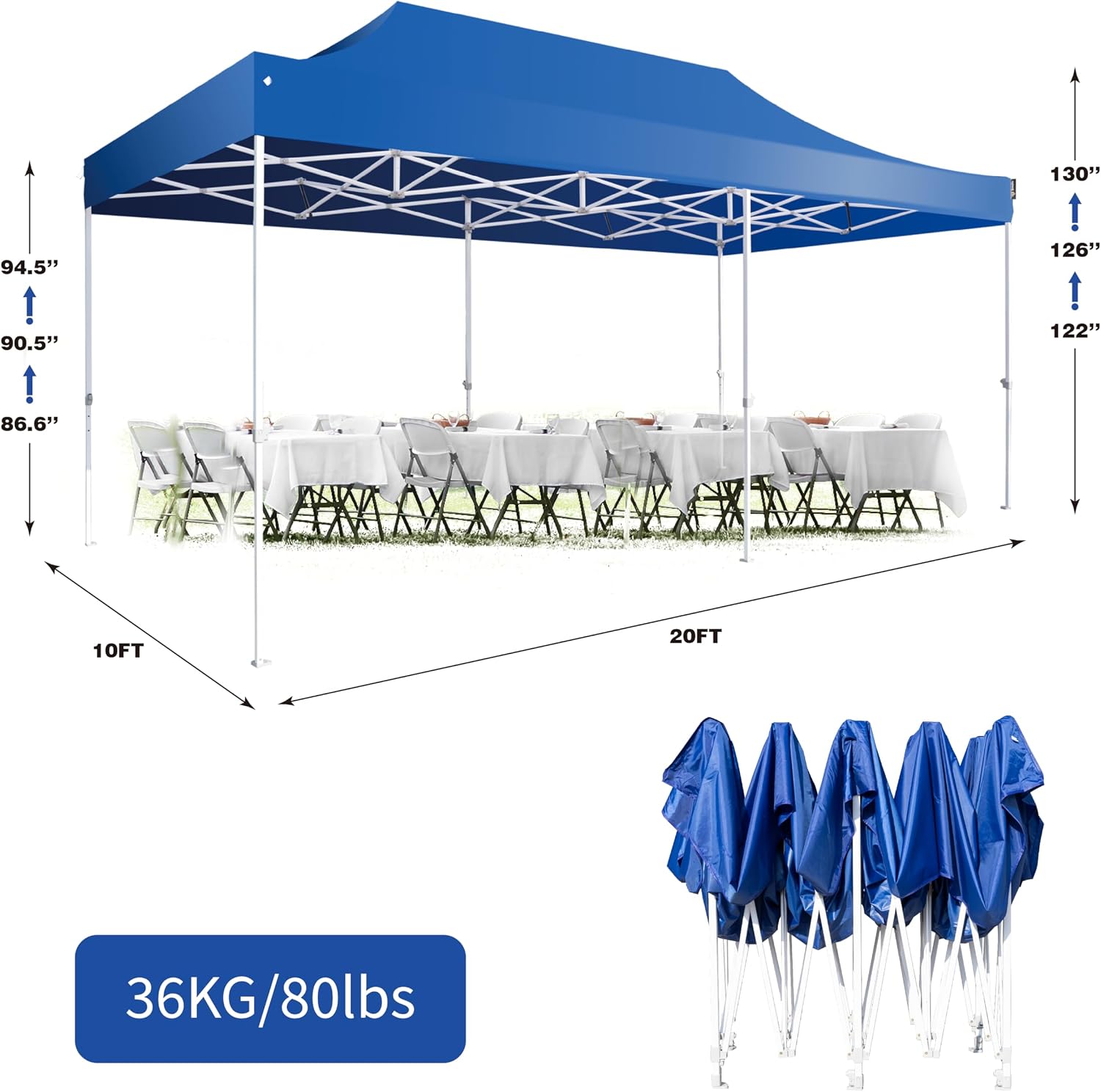 AMERICAN PHOENIX Pop Up Canopy Tent 10x20 Instant Shade Shelter Gazebo Outdoor Canopies Commercial Event Tents with Carry Bag (Purple, 10x20ft-Canopy Tent)