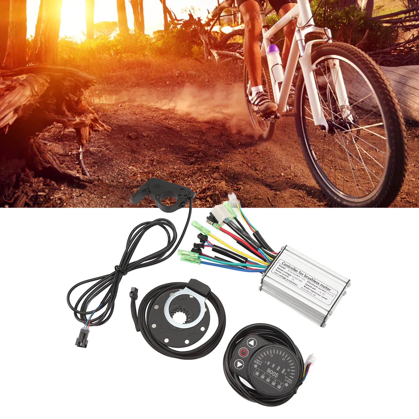 Kit De Conversion Vélo électrique 36V/48V – Contrôleur 15A, écran S800, Accélérateur, Capteur PAS