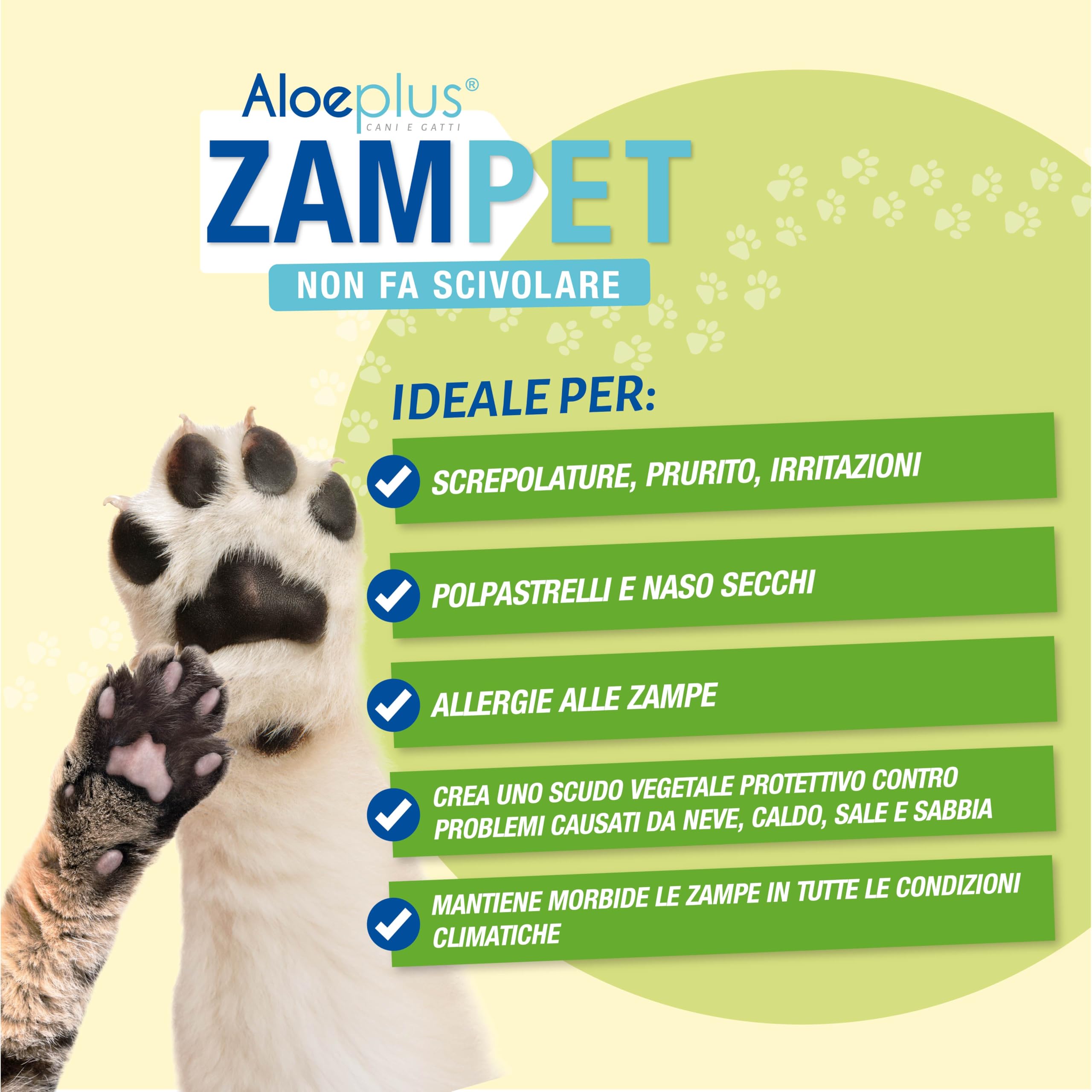 Aloeplus Zampet - Crema Polpastrelli Cane e Gatto, Balsamo Zampe Cane 100% Naturale, Idrata Protegge Rigenera, Contro Irritazioni e Secchezza, con Aloe Arborescens, Burro di Karité e Olio di Mandorle