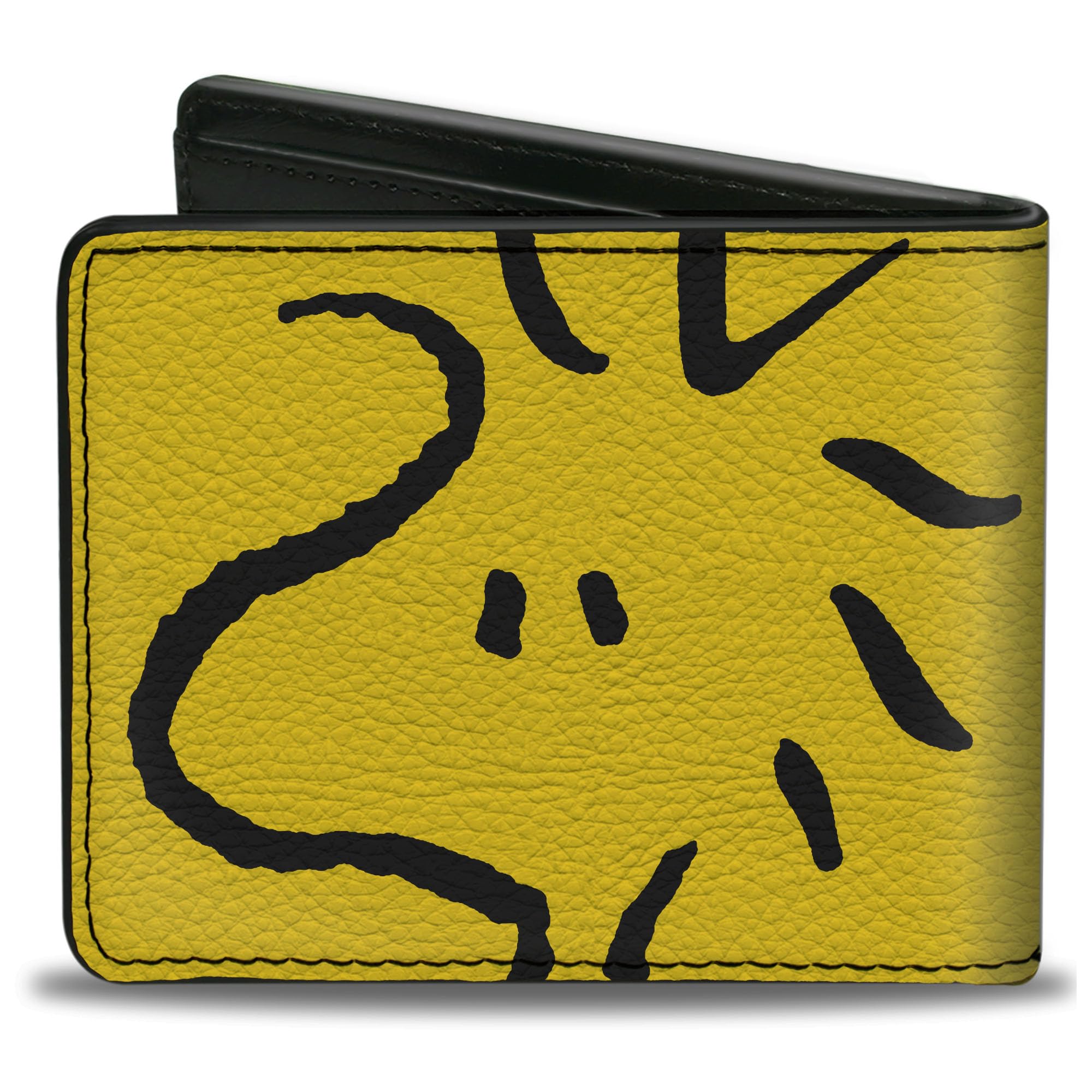 Peanuts Worldwide LLC Wallet, Bifold, Peanuts Woodstock Face Yellow Black, Vegan Leather
