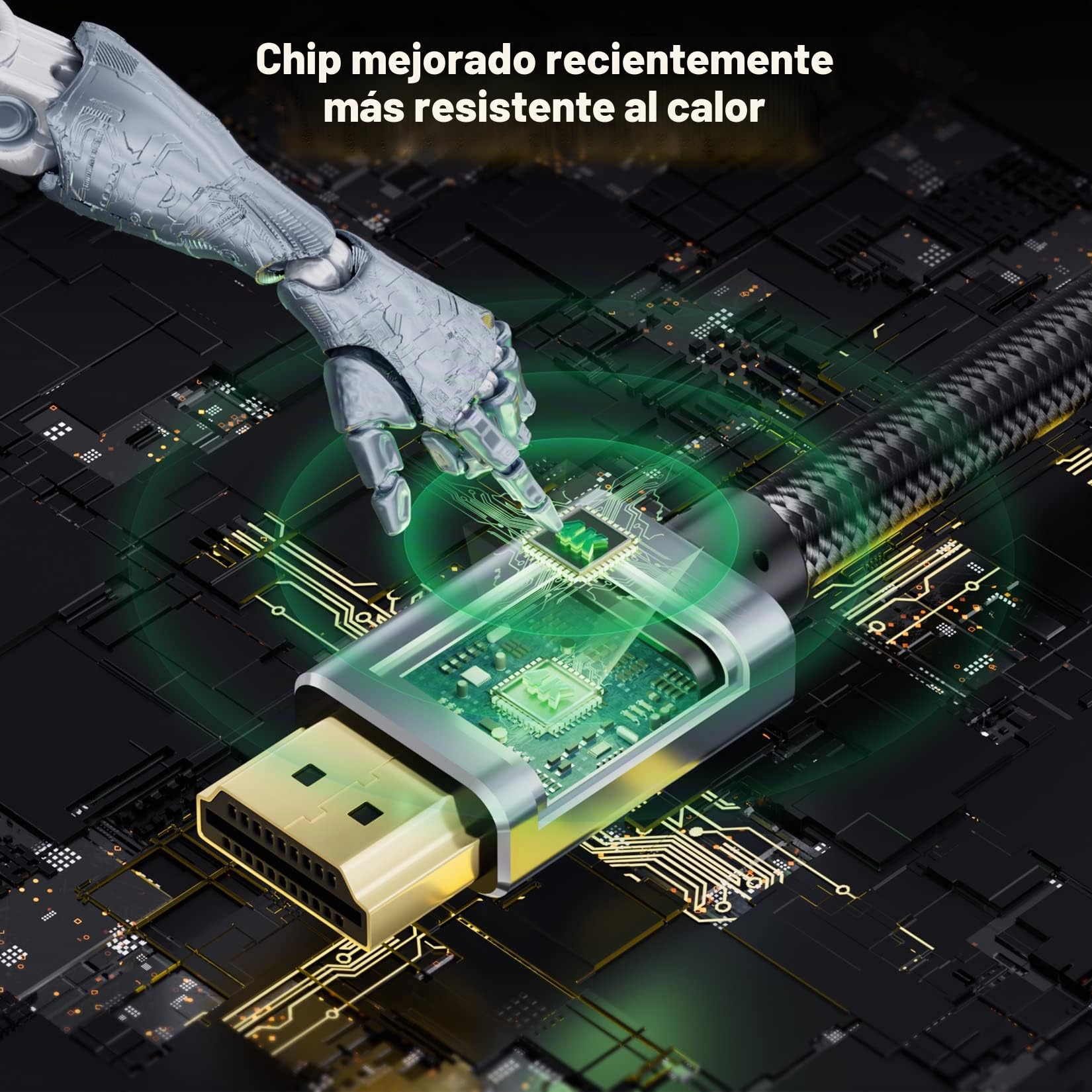 BolAAzuL Cable HDMI 2.0 a DisplayPort para Xbox Series X, PS5, PS4 Pro, 4K 60Hz Active HDMI Male in to DP 1.2 out Converter Adapter Wire (Trenzado + pestillo) con alimentación USB