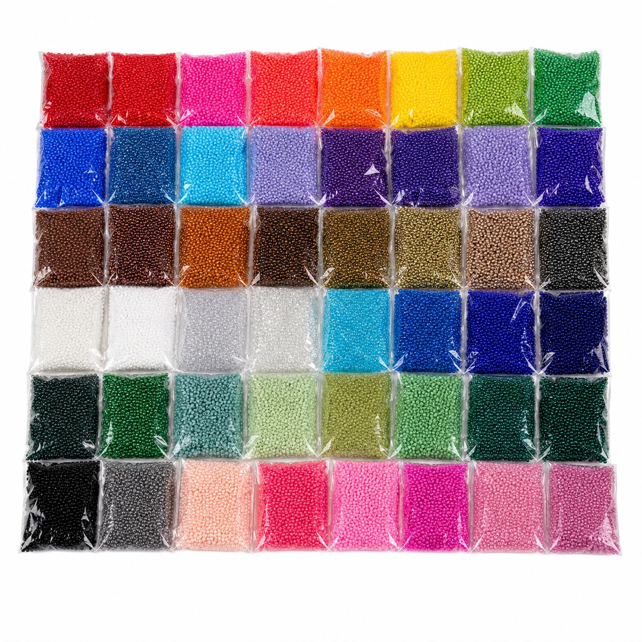 Set di perline per fai da te, ricami e decorazioni, in stile rocaille, in 75 colori, perline da 2 mm, in vetro, 1,5 kg, rotonde, 100.000 pezzi