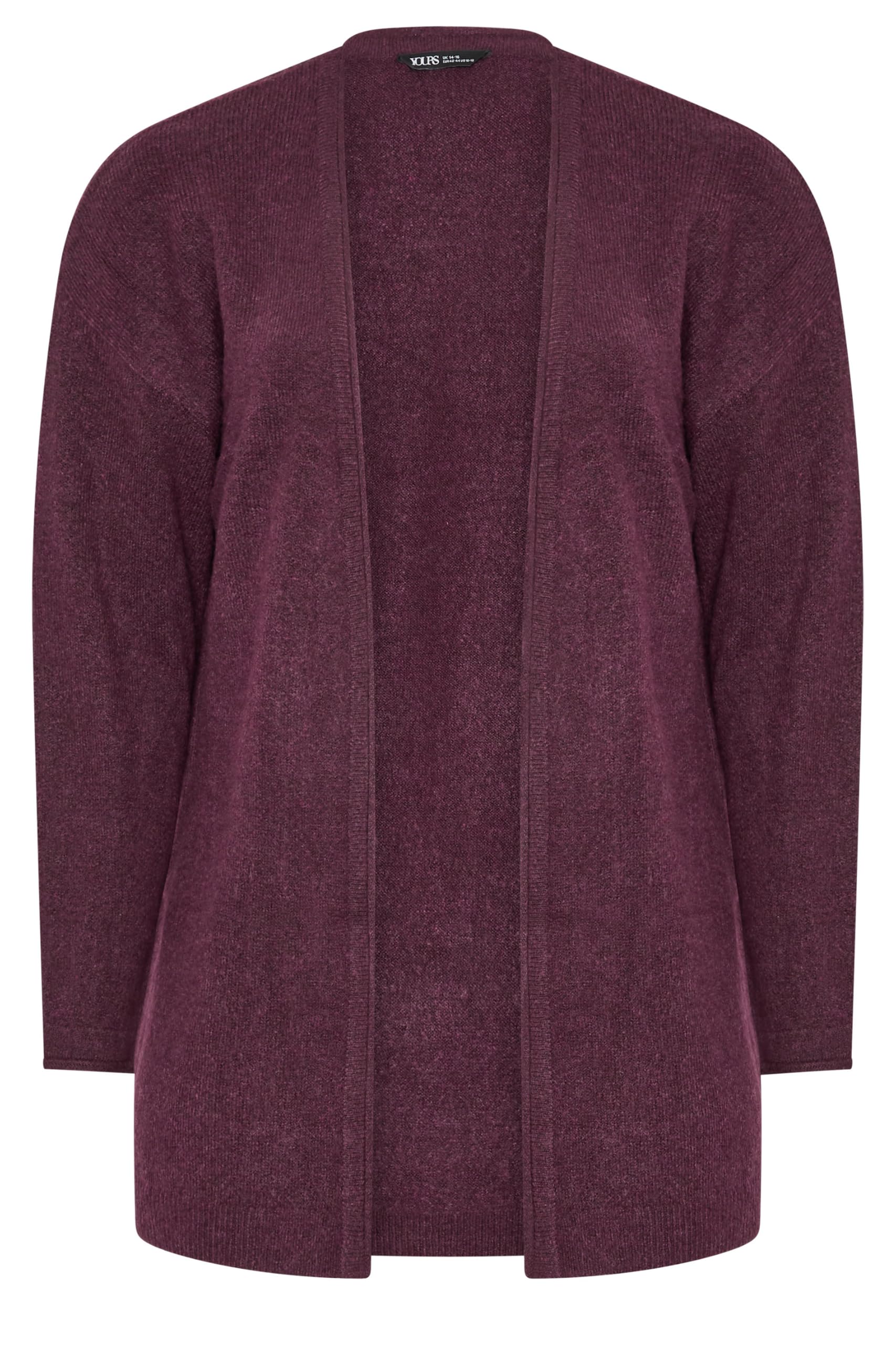 Yours Women's Purple Curve Soft Touch Cardigan - Plus Size Curve