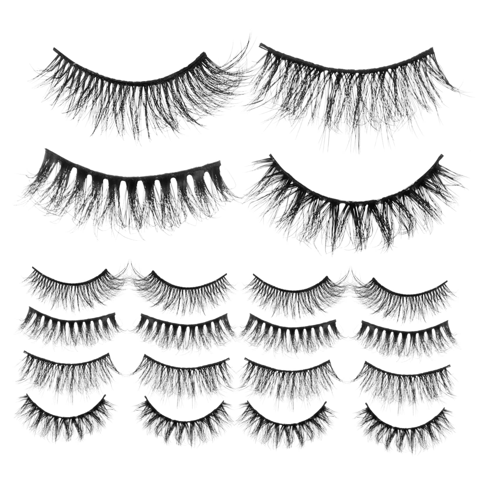 MAGICLULU 3 Set Di Ciglia Finte in Strisce Sfuse Per Uso Quotidiano Facili Da Usare Per Le Donne Aspetto Attraente E Duraturo Materiale Delicato Sulla Pelle 20 Paia*3