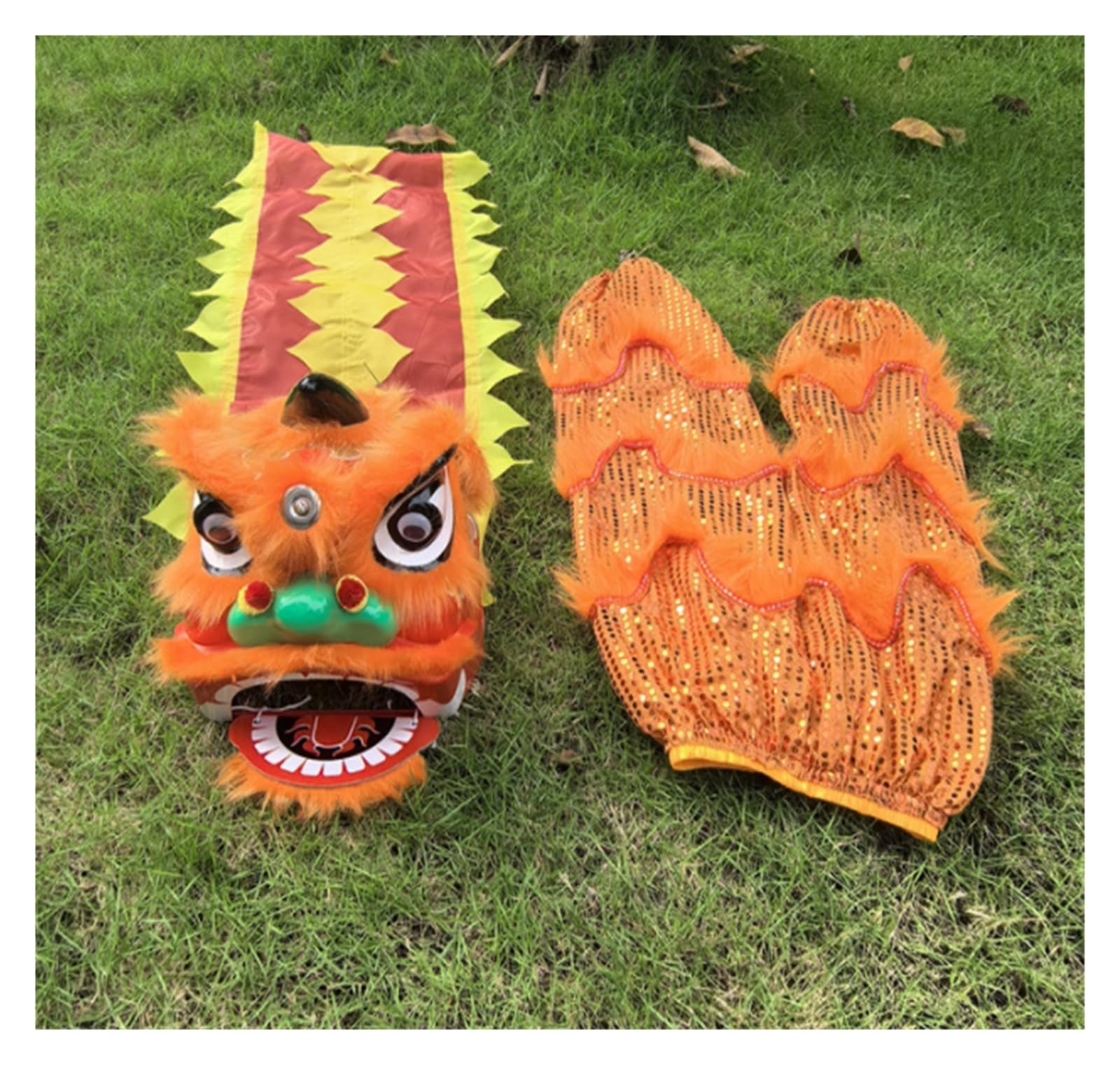 Krxsobnv F Lion Dance Clothes, Head Colorful Lion Performance Props Traditional Outdoor Sports