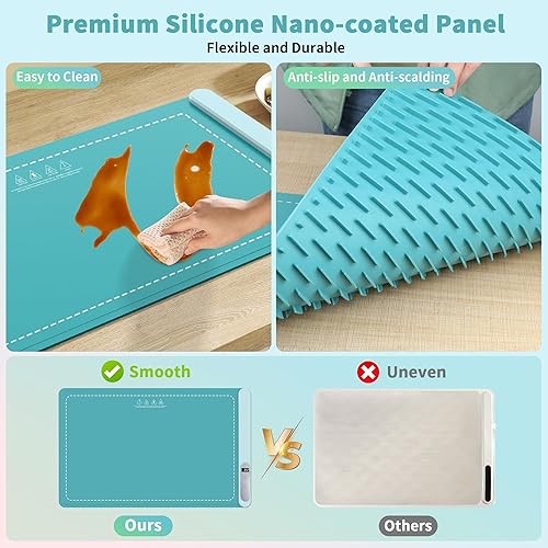 Miniatura 5 de Tapete de calentamiento de alimentos, bandeja de calentamiento eléctrico de grafeno mejorado de superficie completa rápida con 6 niveles de