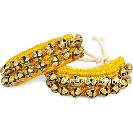 Prisha India Craft ® Kathak Ghungroo Pair, (50 50) (16 No. Ghungroo) grote ballen gebonden met katoen koord indiase klassieke dansers enkel muziekinstrument