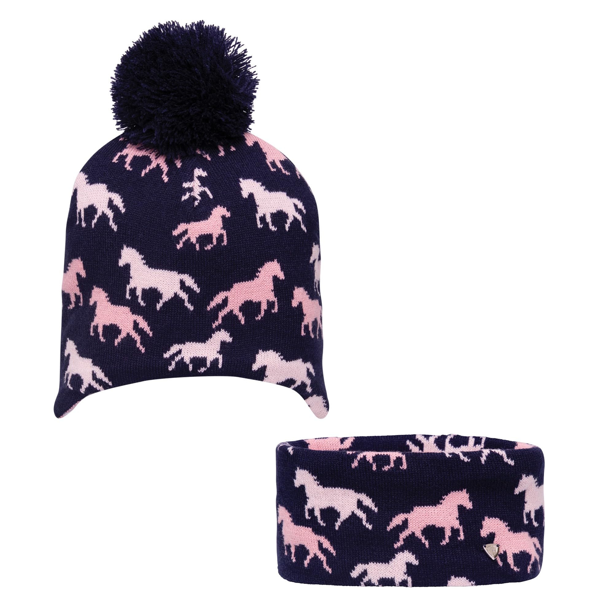 HY EQUESTRIAN Flaine Hat and Headband Set (Navy)