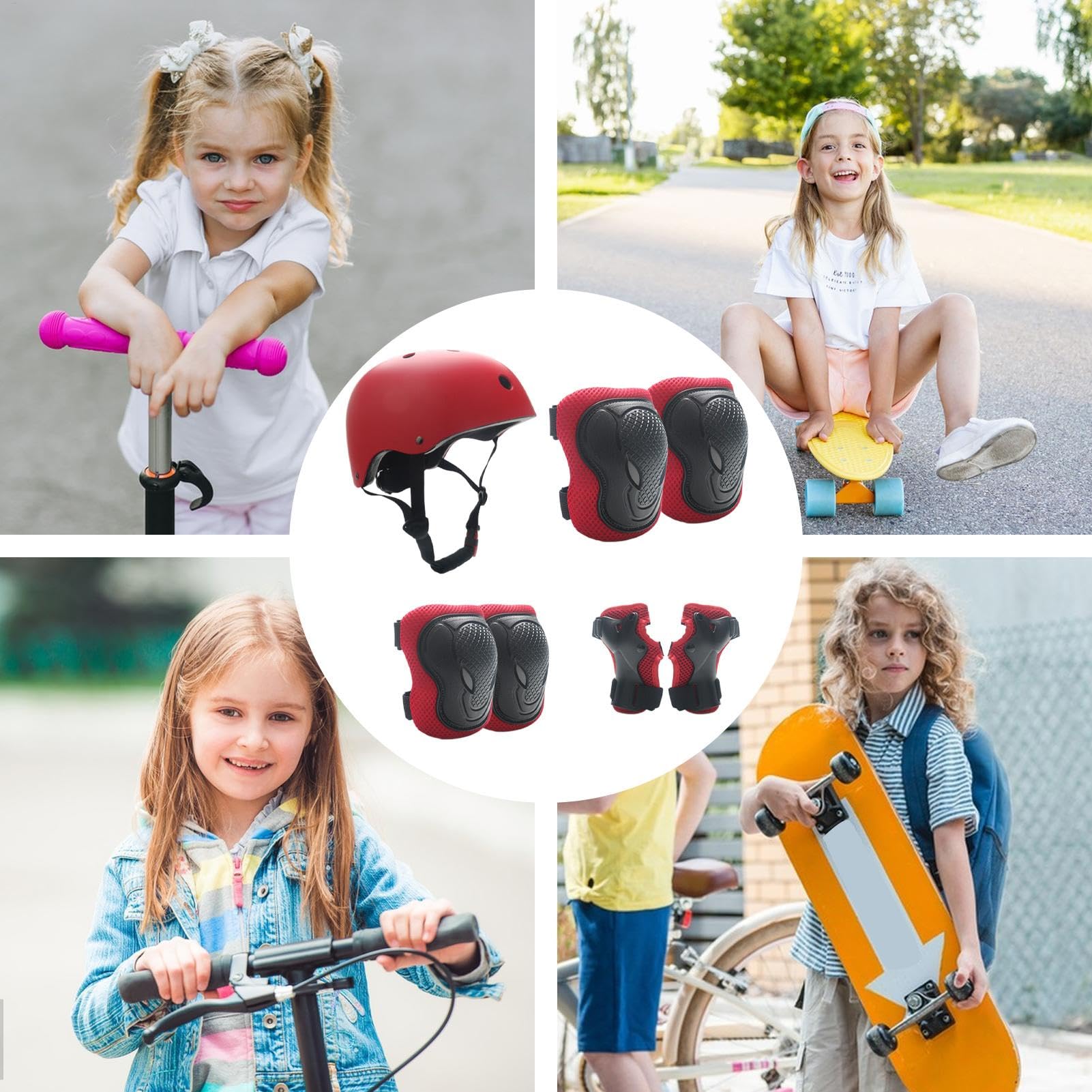Équipement de Protection des vélos pour Les Tout-Petits, Casque pour | Équipement de protection de la planche à roulettes avec des sangles régl